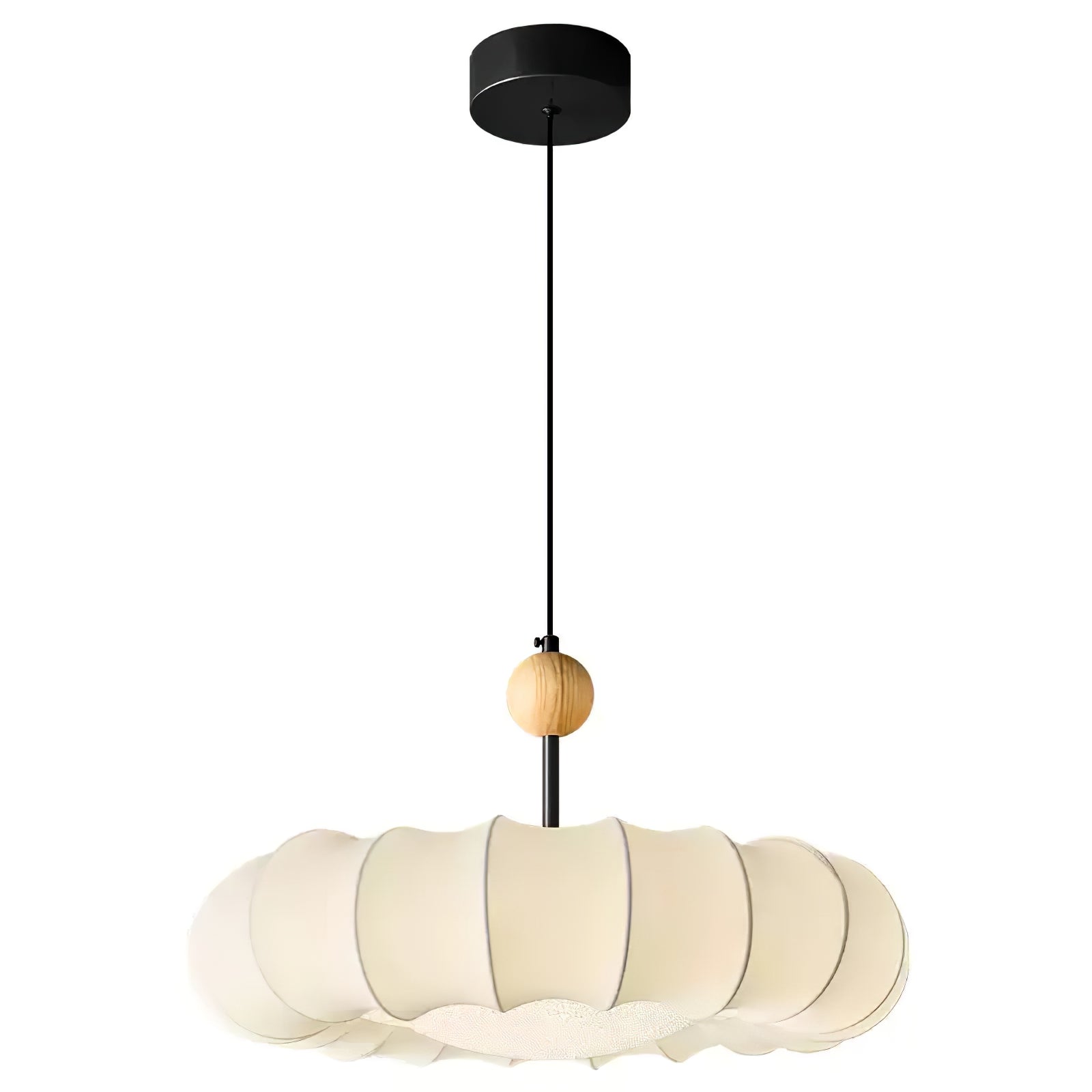 Lyvina Traditionell Natur Schleier Holz Stoff Pendelleuchte Leuchte-Letslighting