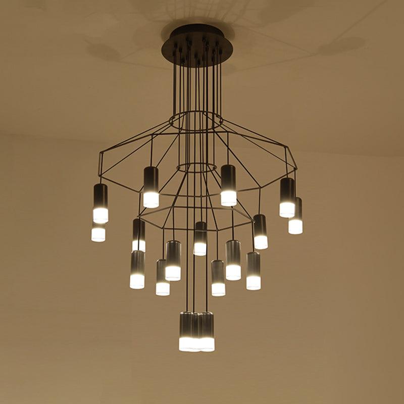 Lustra Schwarzer Drahtlinien-LED-Kronleuchter-Letslighting