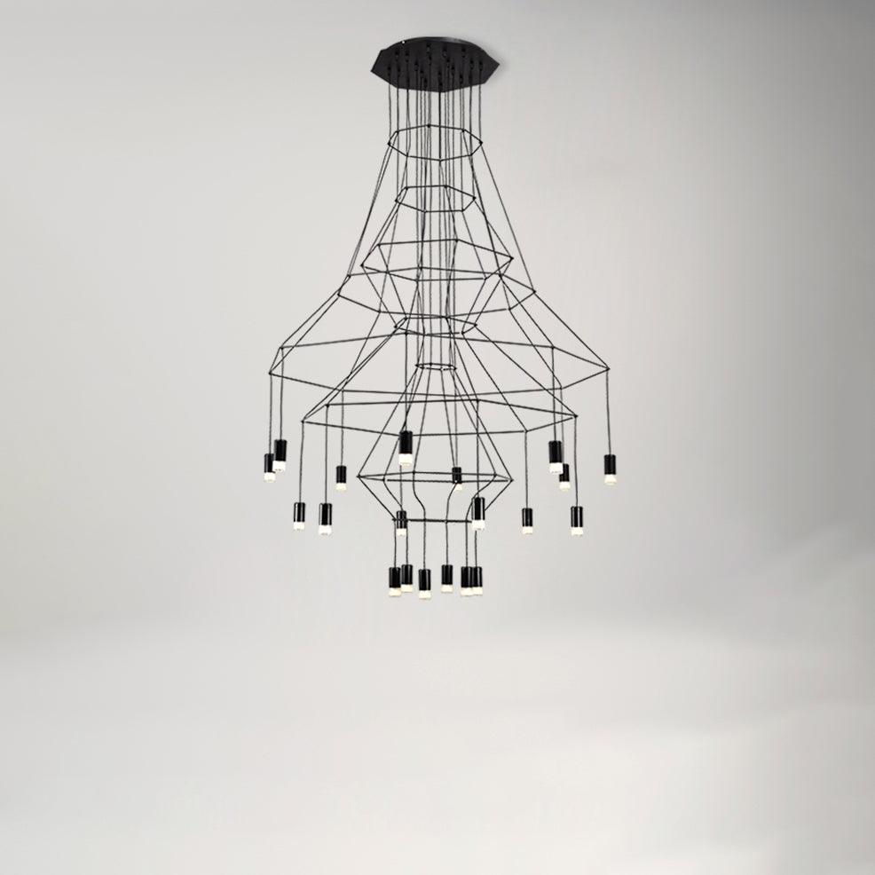 Lustra Schwarzer Drahtlinien-LED-Kronleuchter-Letslighting