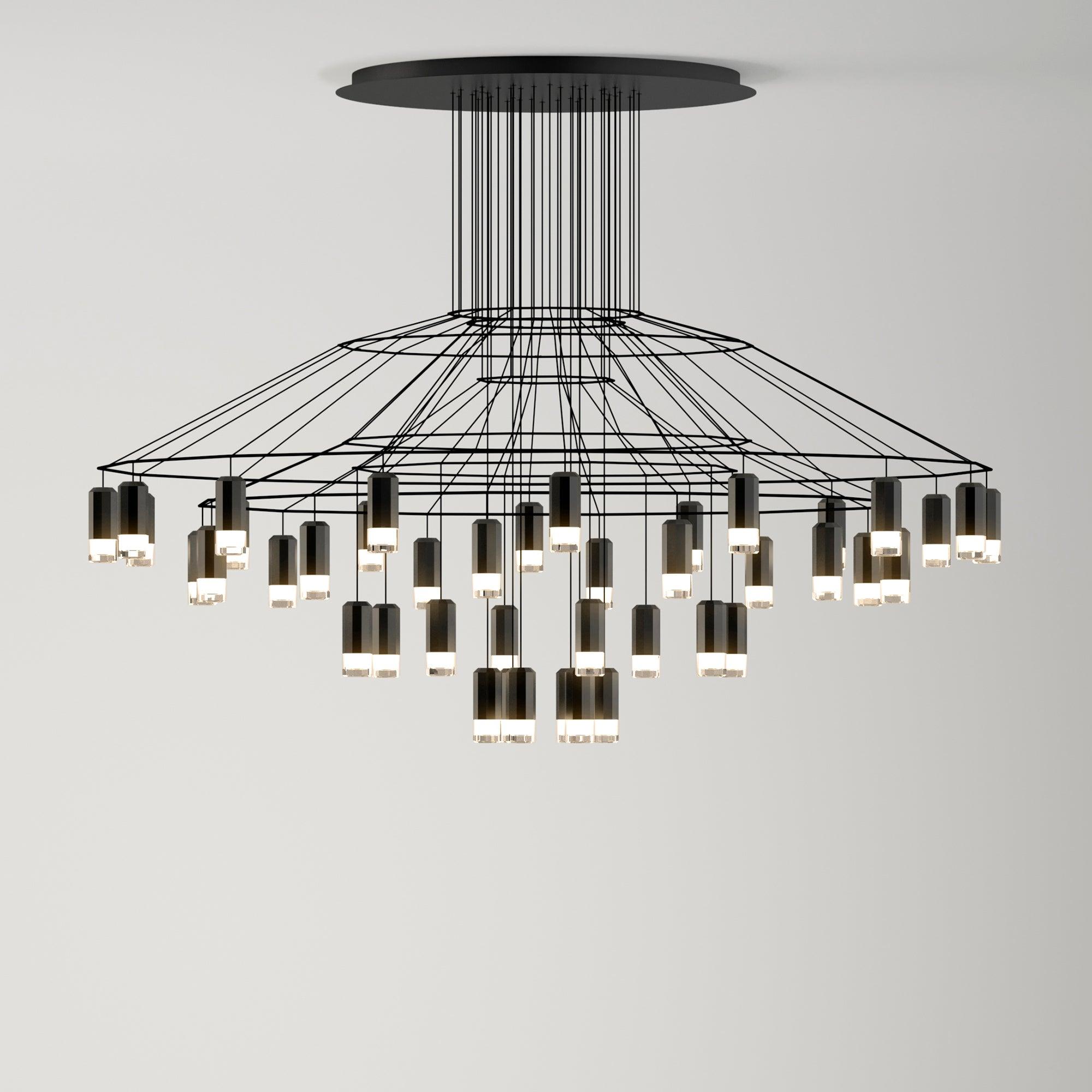 Lustra Schwarzer Drahtlinien-LED-Kronleuchter-Letslighting
