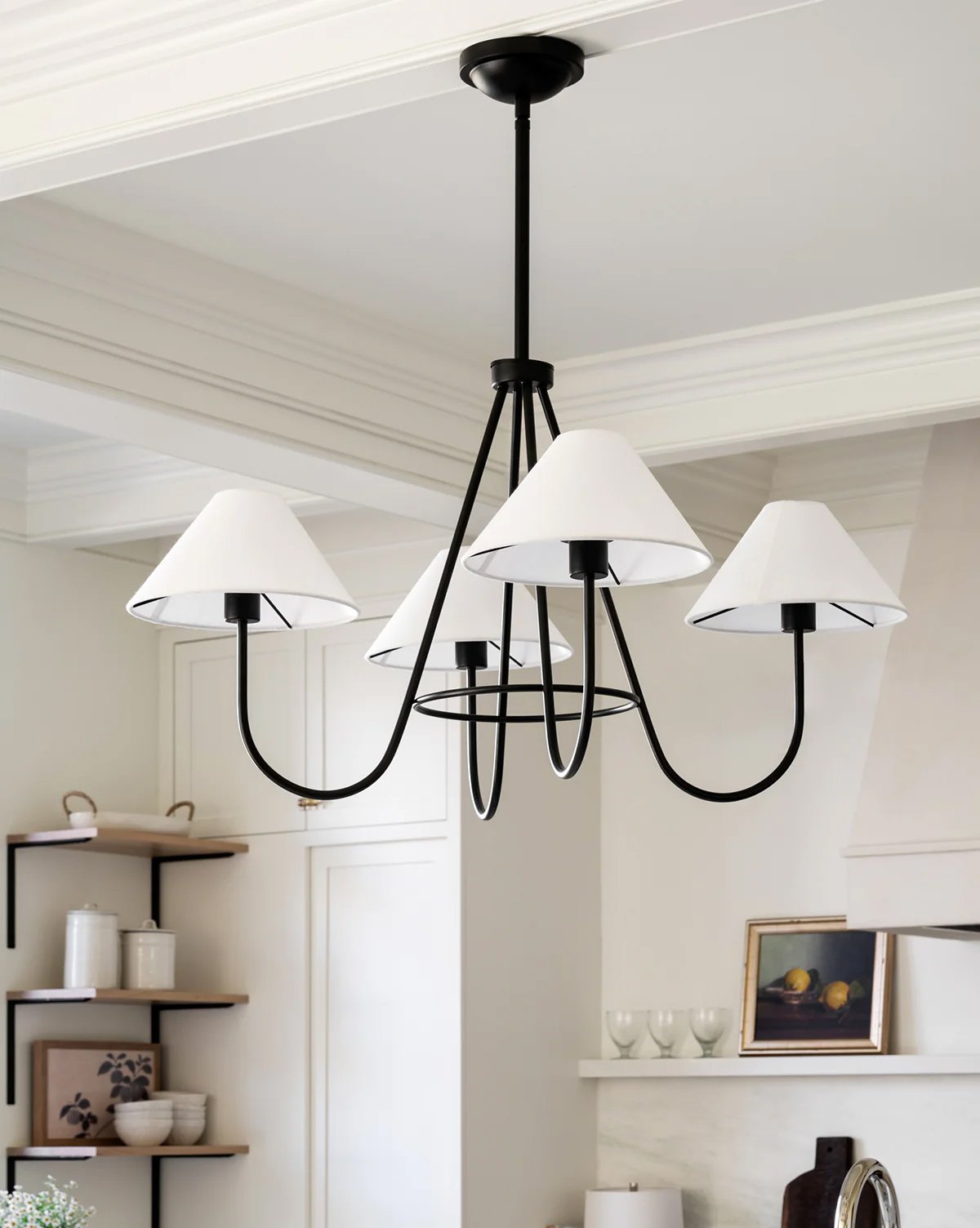 Ellaeara Vintage Industrie Schwarzer Stoff-Kronleuchter-Letslighting