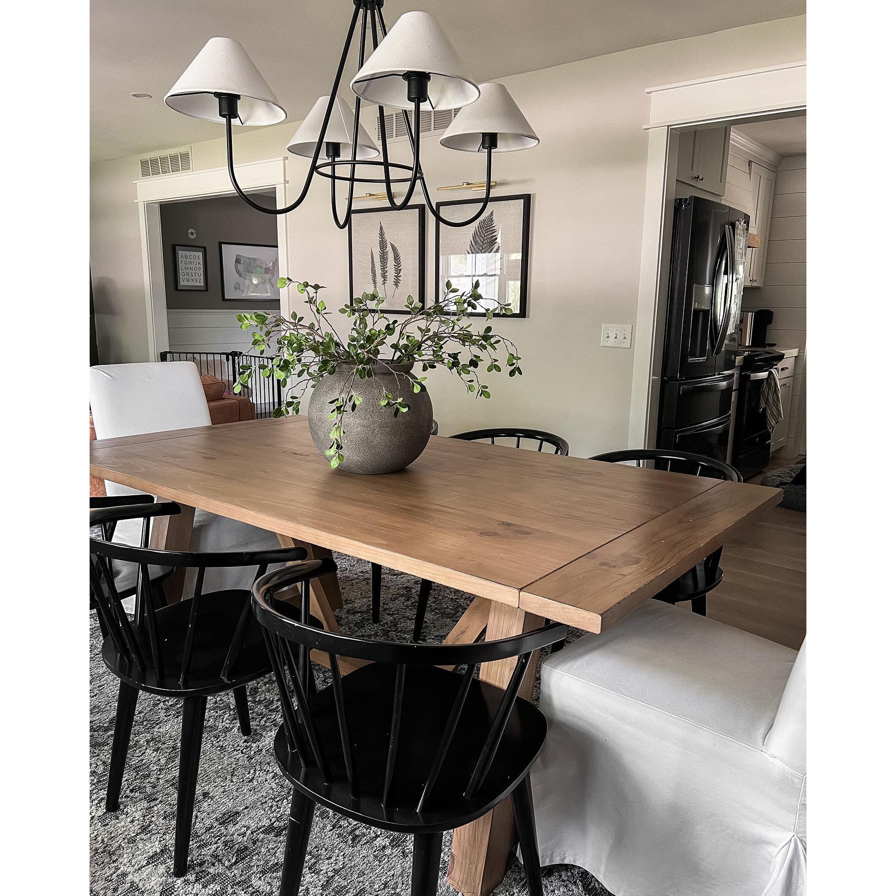 Ellaeara Vintage Industrie Schwarzer Stoff-Kronleuchter-Letslighting