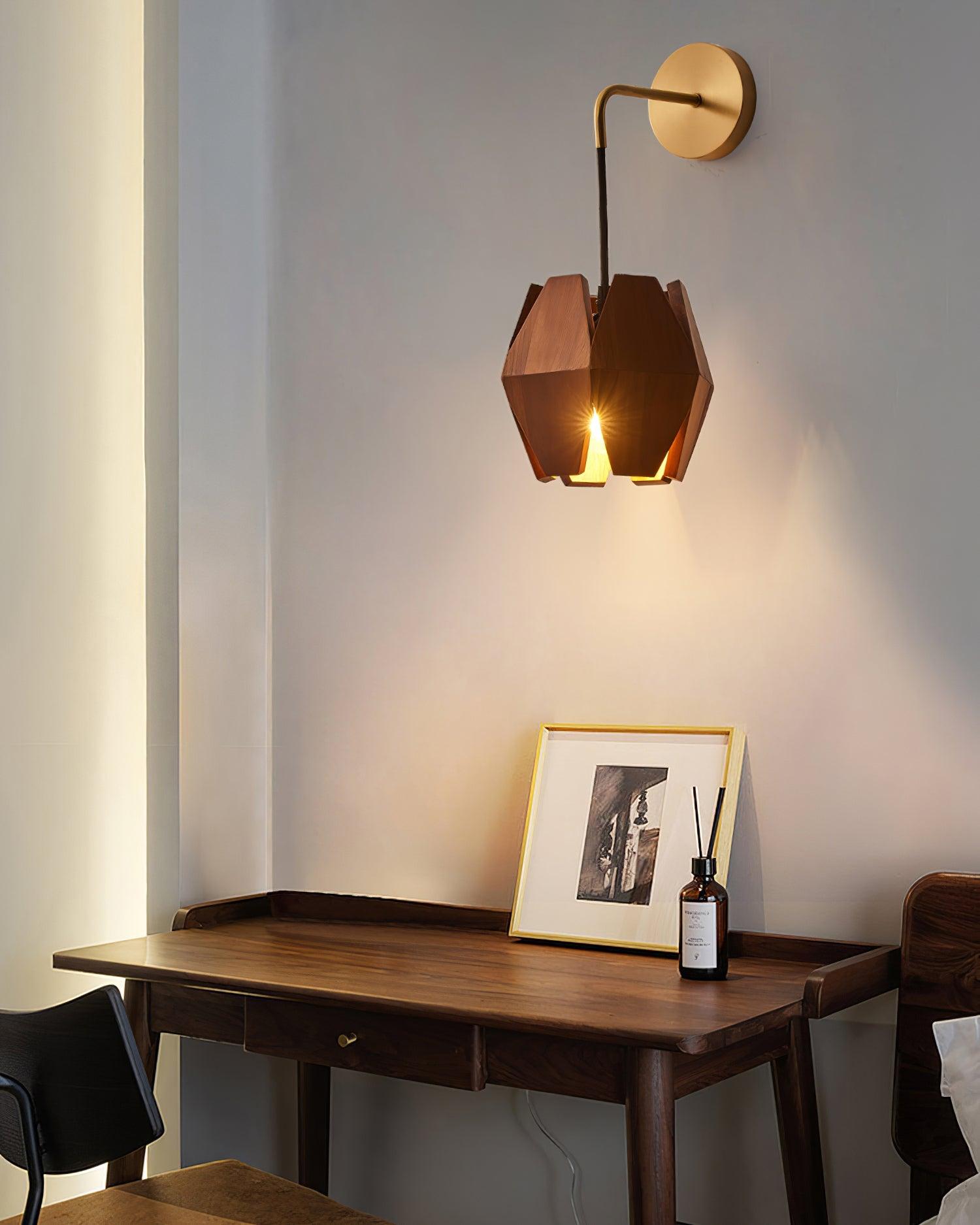 Yale Geometrische Nordische Minimalistische Wandleuchte aus Holz-Letslighting