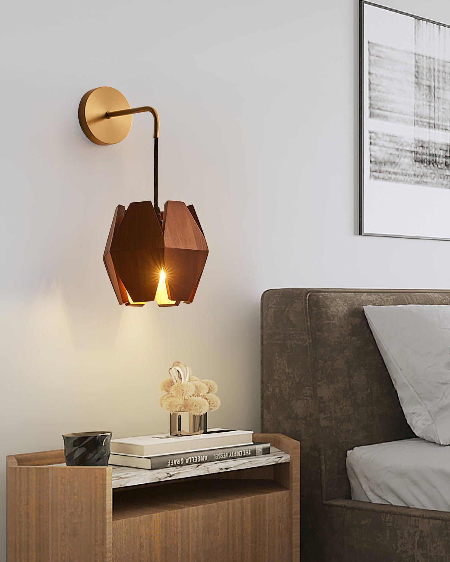 Yale Geometrische Nordische Minimalistische Wandleuchte aus Holz-Letslighting