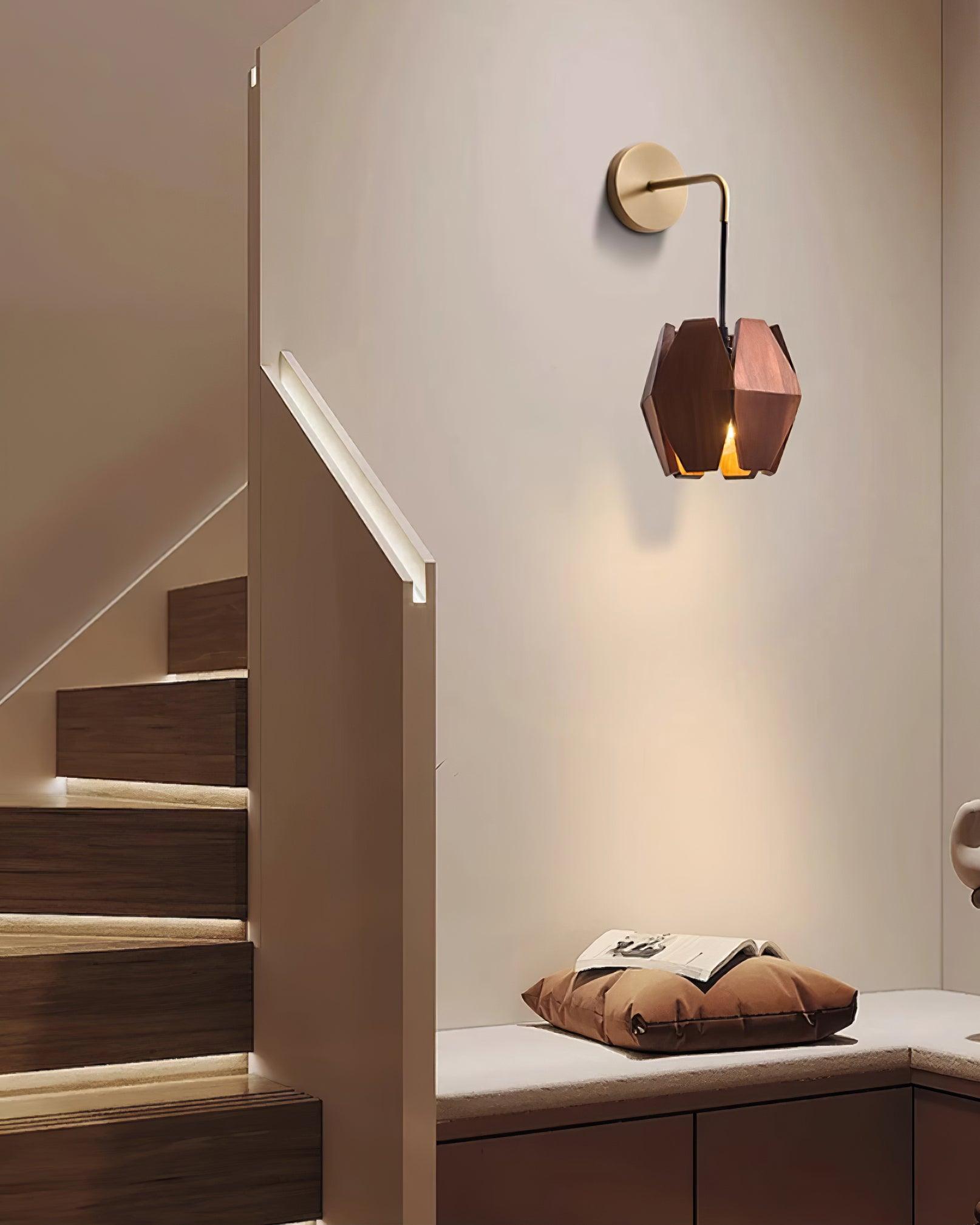 Yale Geometrische Nordische Minimalistische Wandleuchte aus Holz-Letslighting