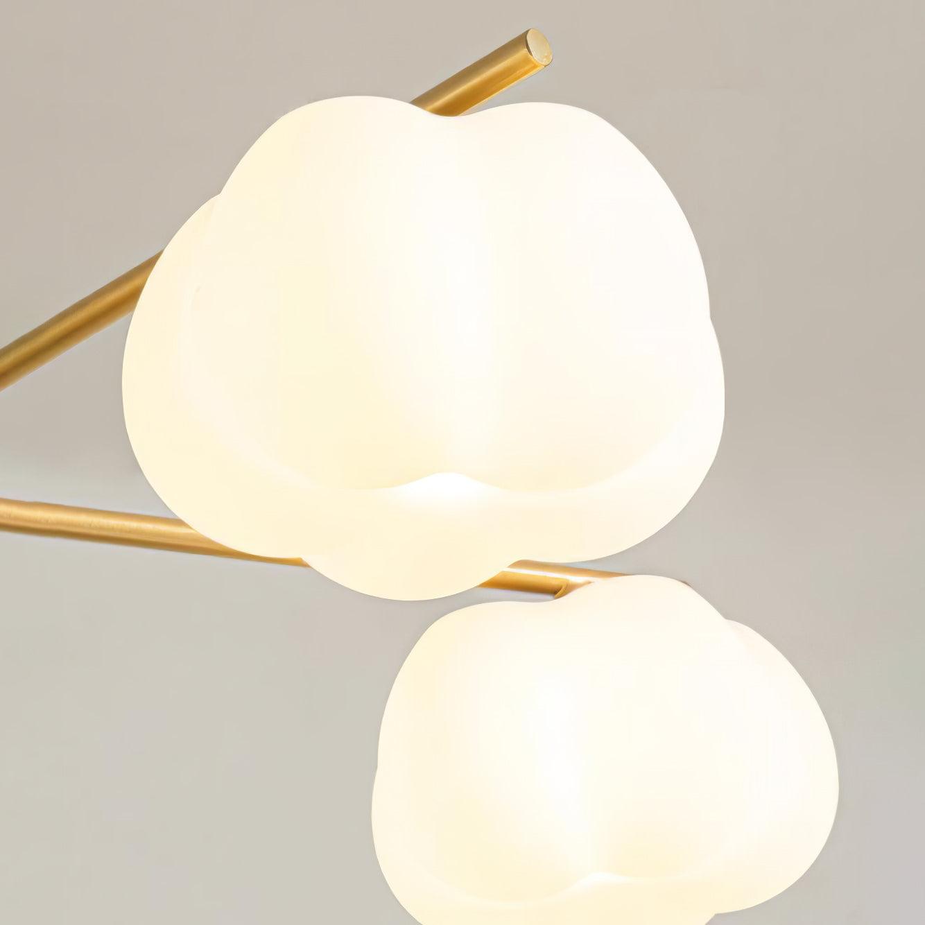Lustra Kronleuchter Holz Baumwolle Bälle Gold PE-Letslighting