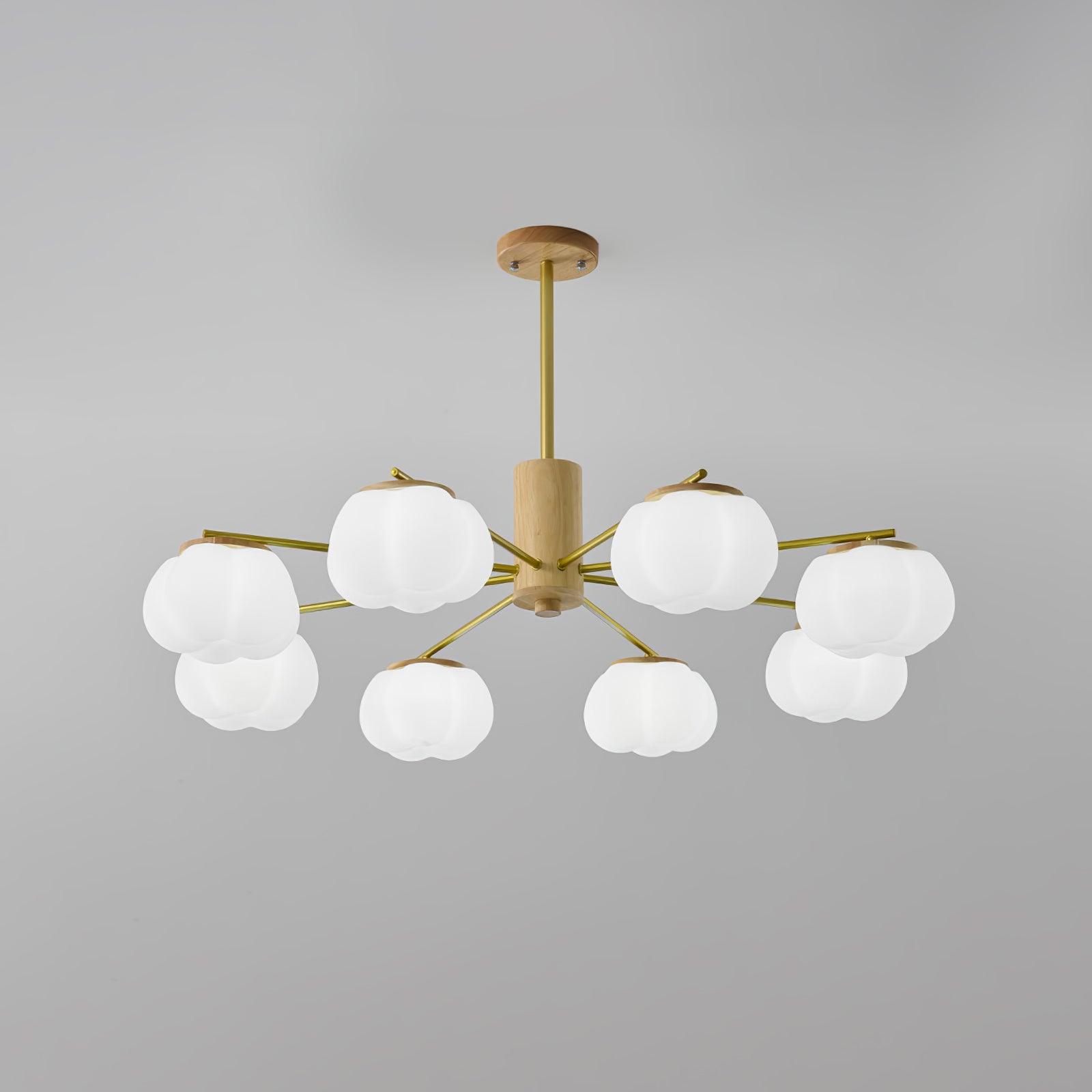 Lustra Kronleuchter Holz Baumwolle Bälle Gold PE-Letslighting