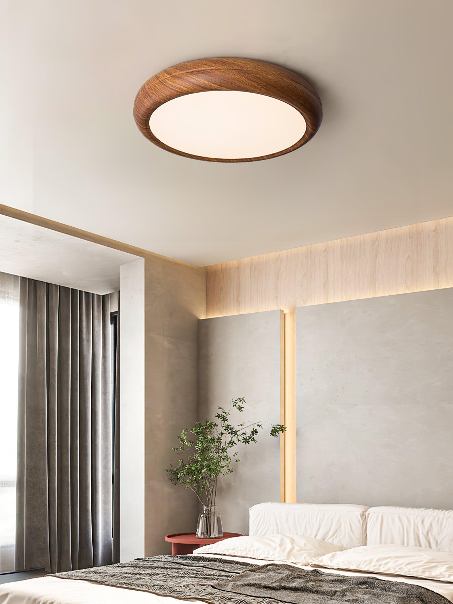 Orbis Wood Wood Grain Round Ceiling Light - Letslighting