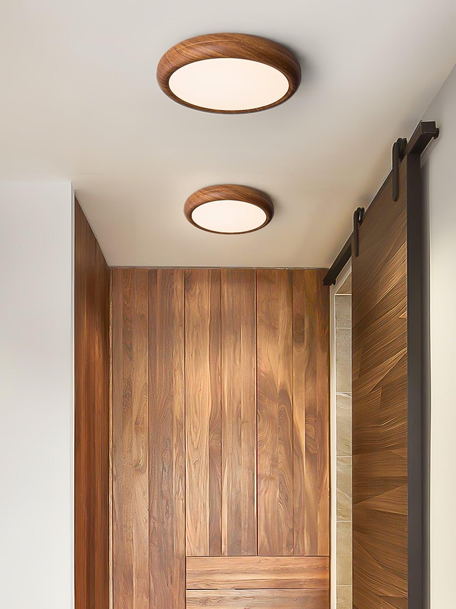 Orbis Wood Wood Grain Round Ceiling Light - Letslighting