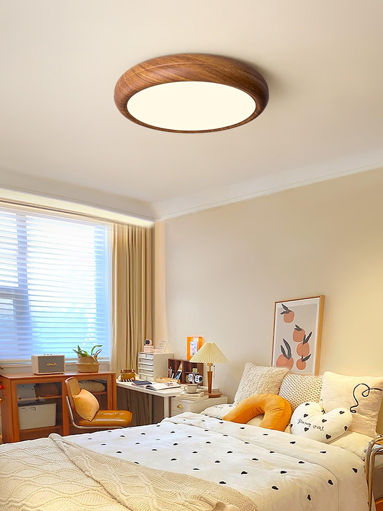 Orbis Wood Wood Grain Round Ceiling Light - Letslighting