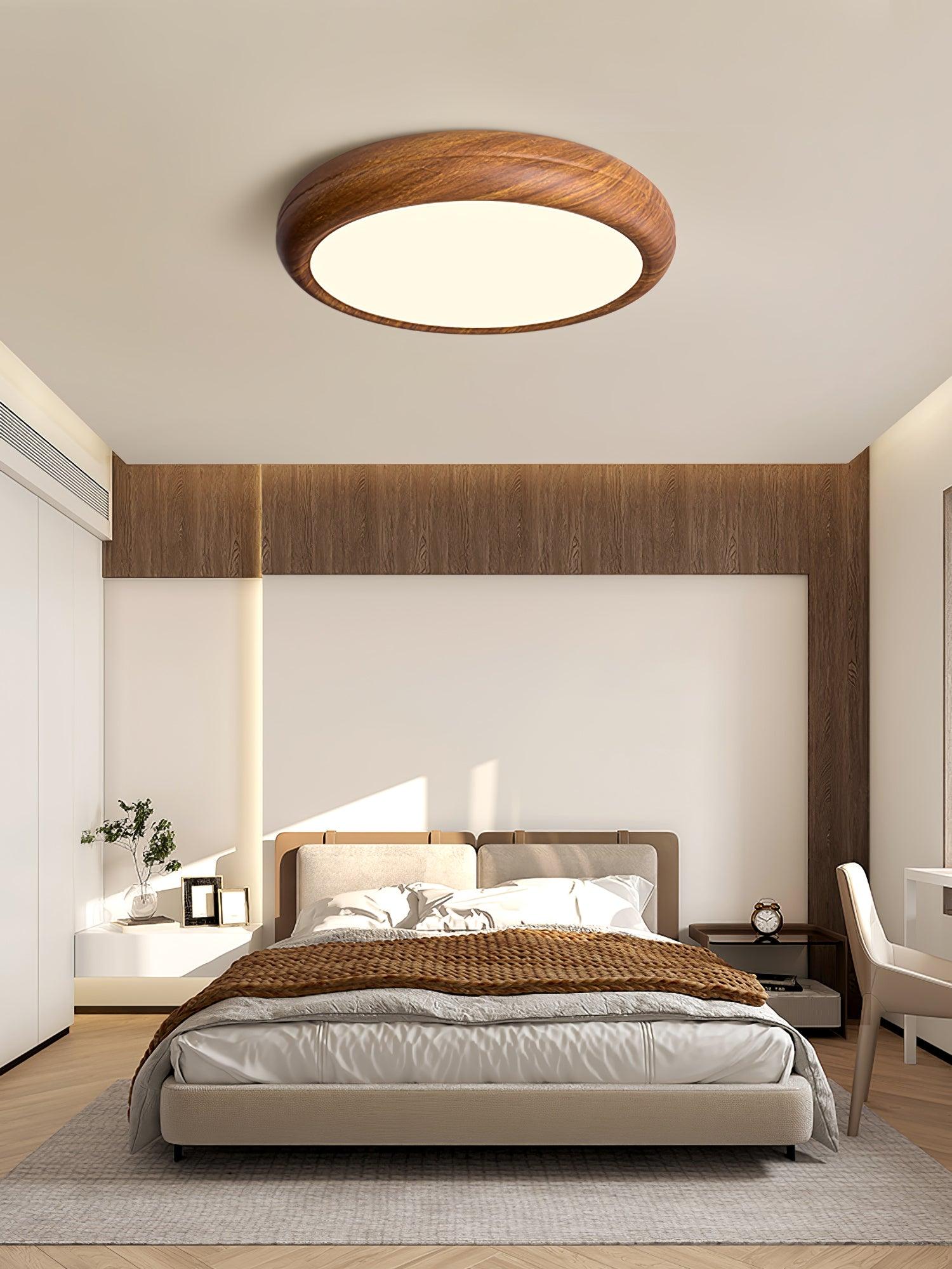 Orbis Wood Wood Grain Round Ceiling Light - Letslighting