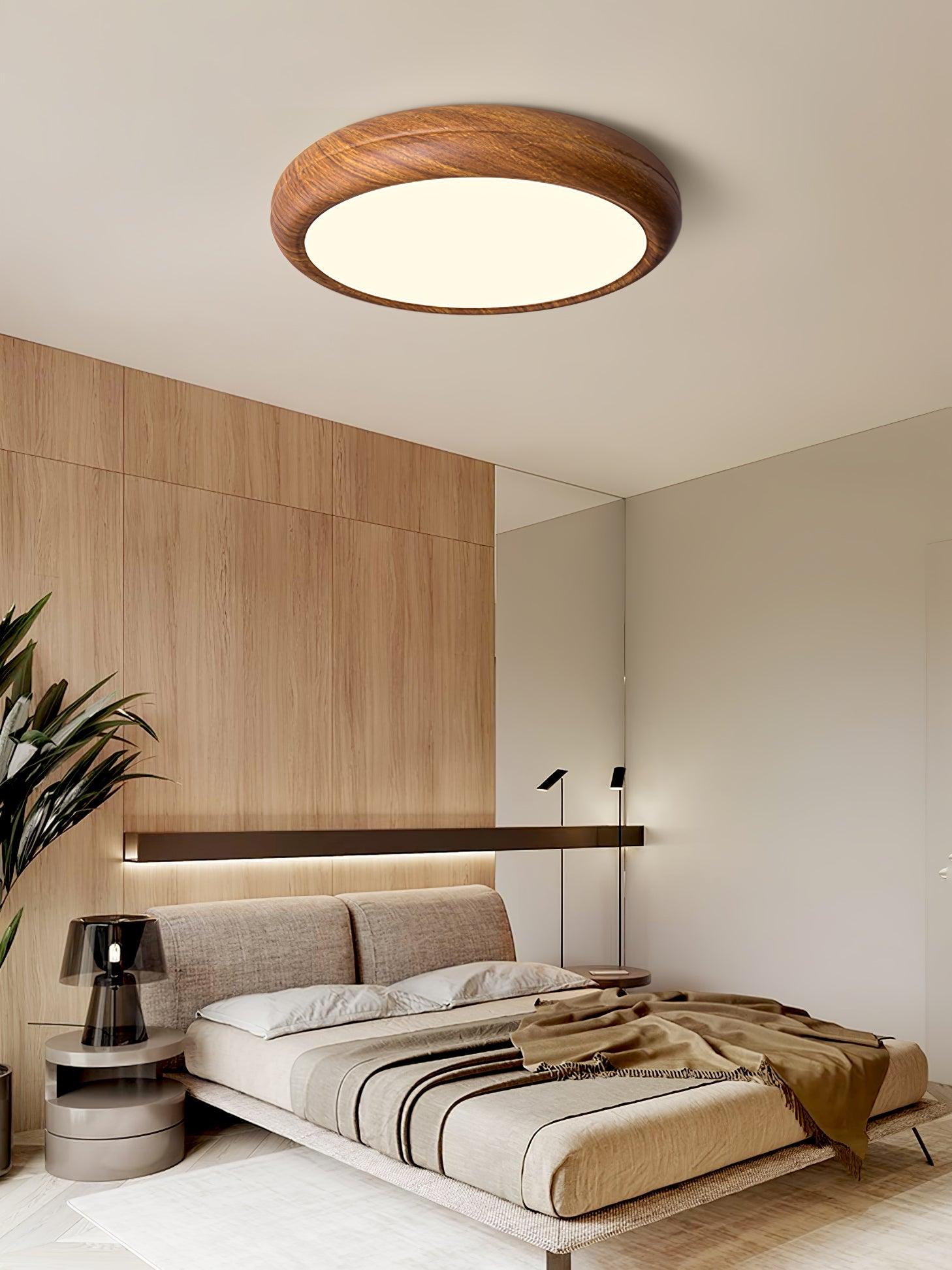 Orbis Wood Wood Grain Round Ceiling Light - Letslighting