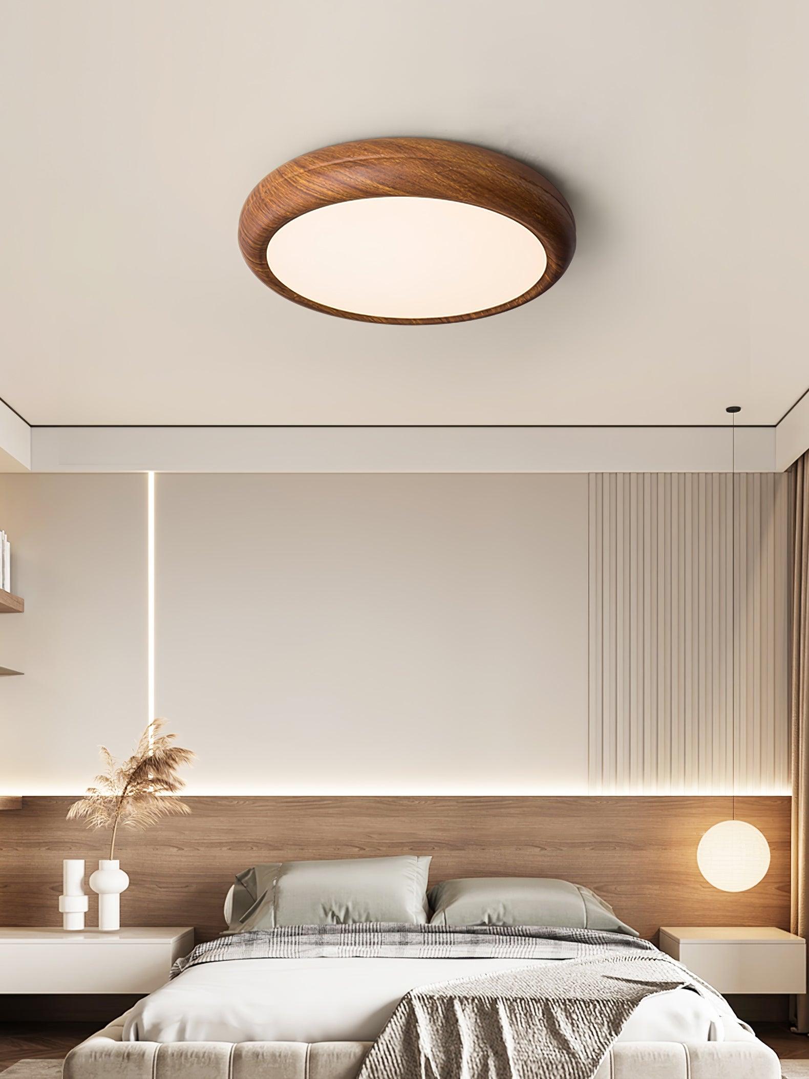 Orbis Wood Wood Grain Round Ceiling Light - Letslighting