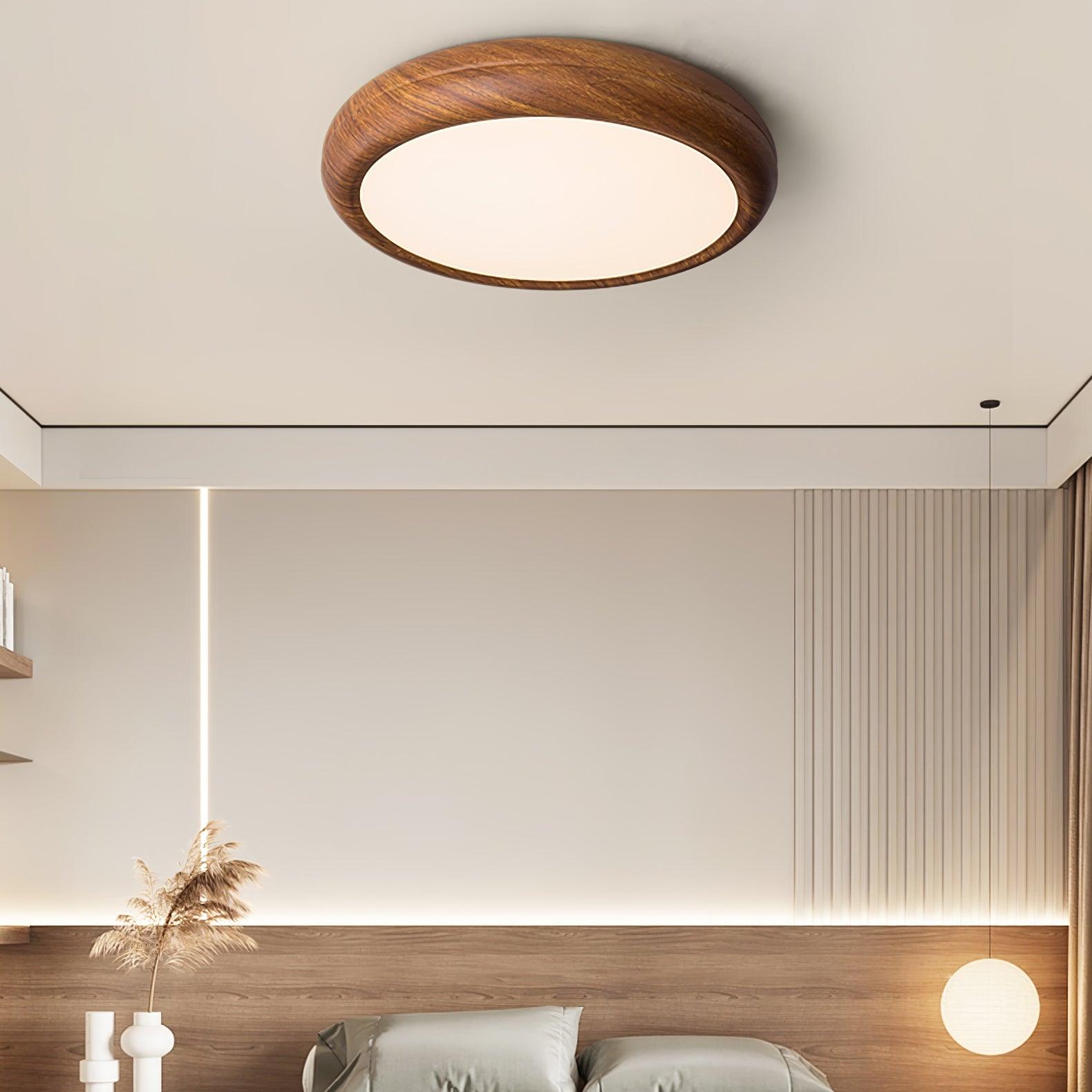 Orbis Wood Wood Grain Round Ceiling Light - Letslighting