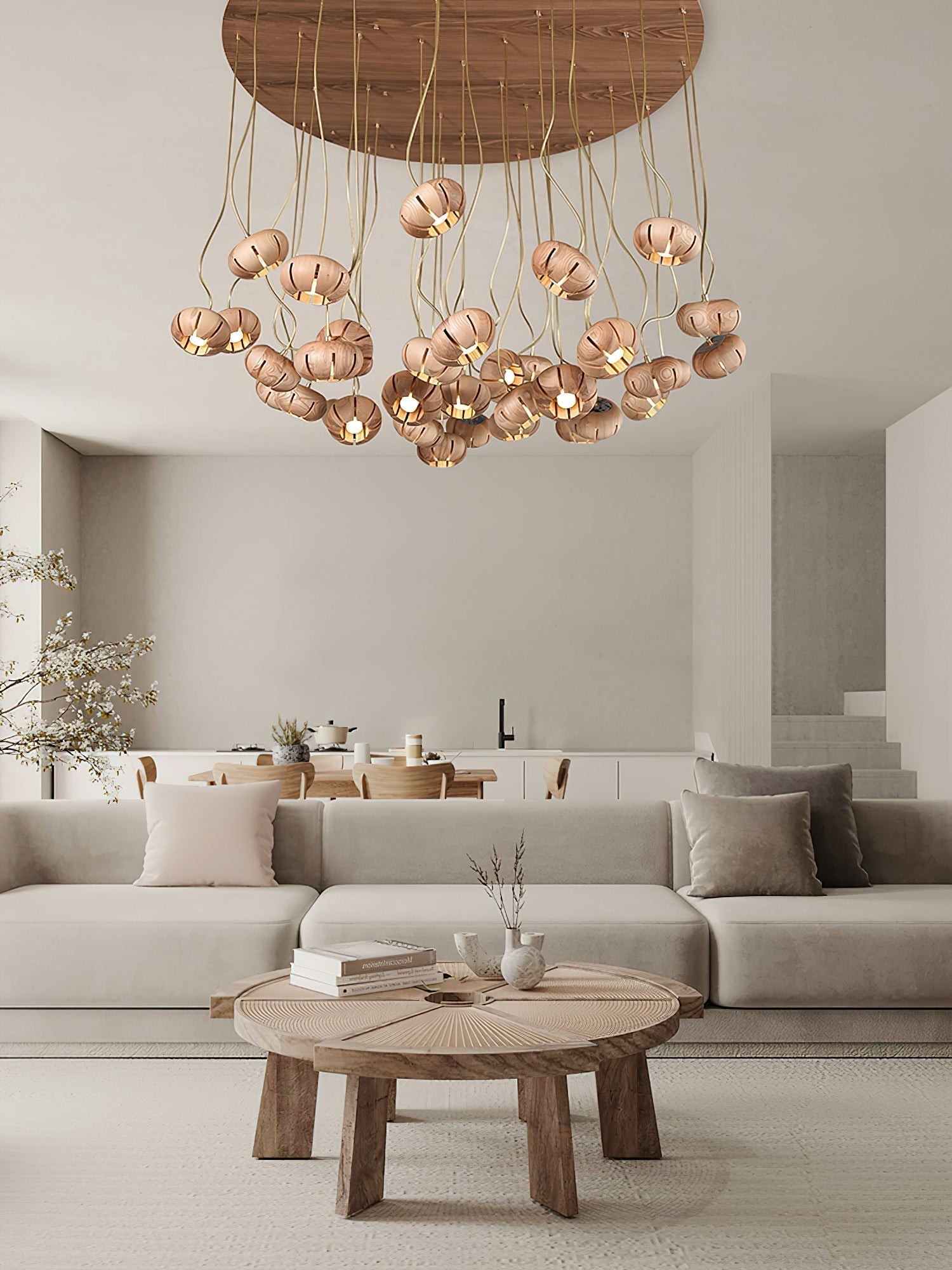 Zasorir Sculptural Marble Cluster Pendant Light - Blowlighting