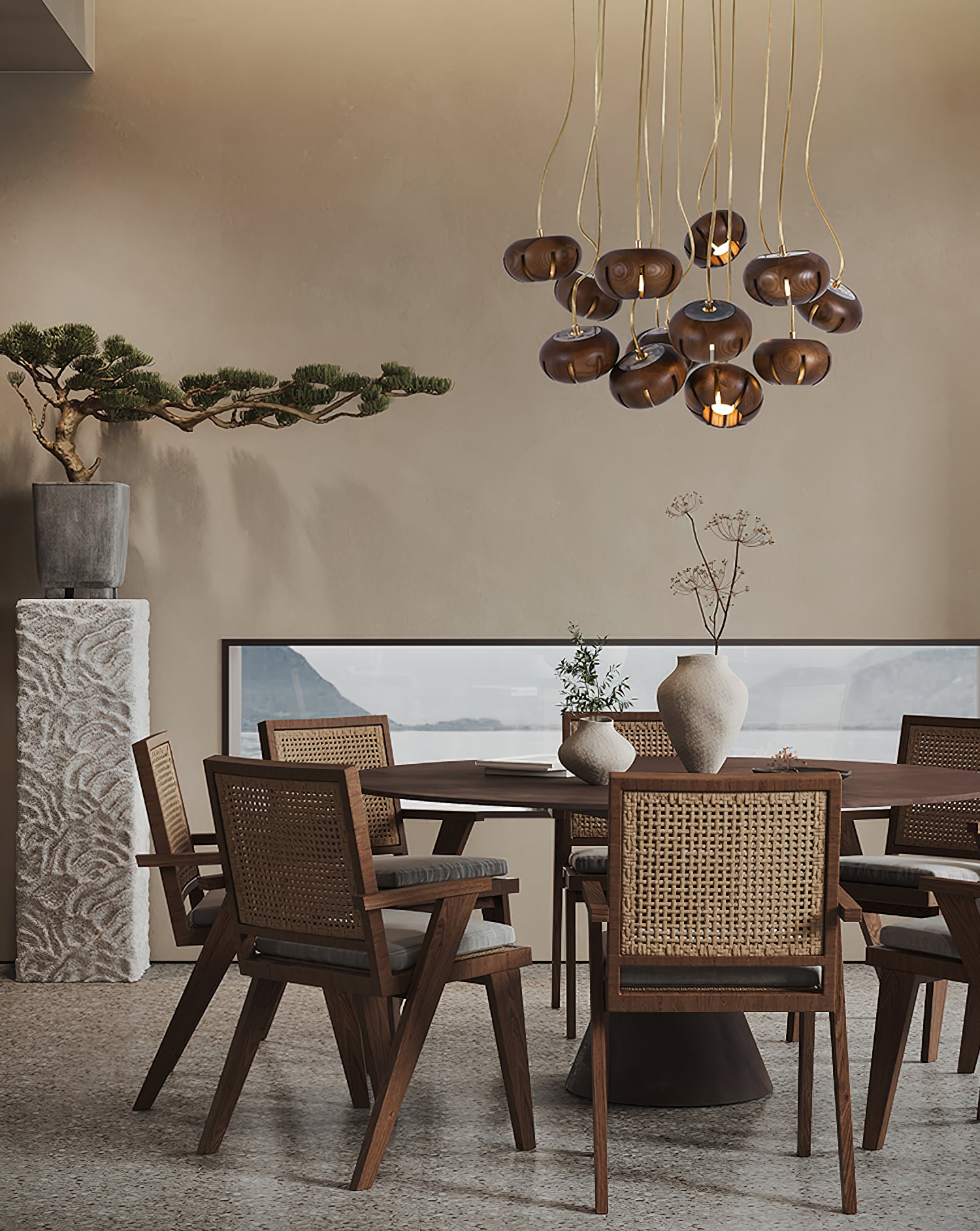 Zasorir Sculptural Marble Cluster Pendant Light - Blowlighting