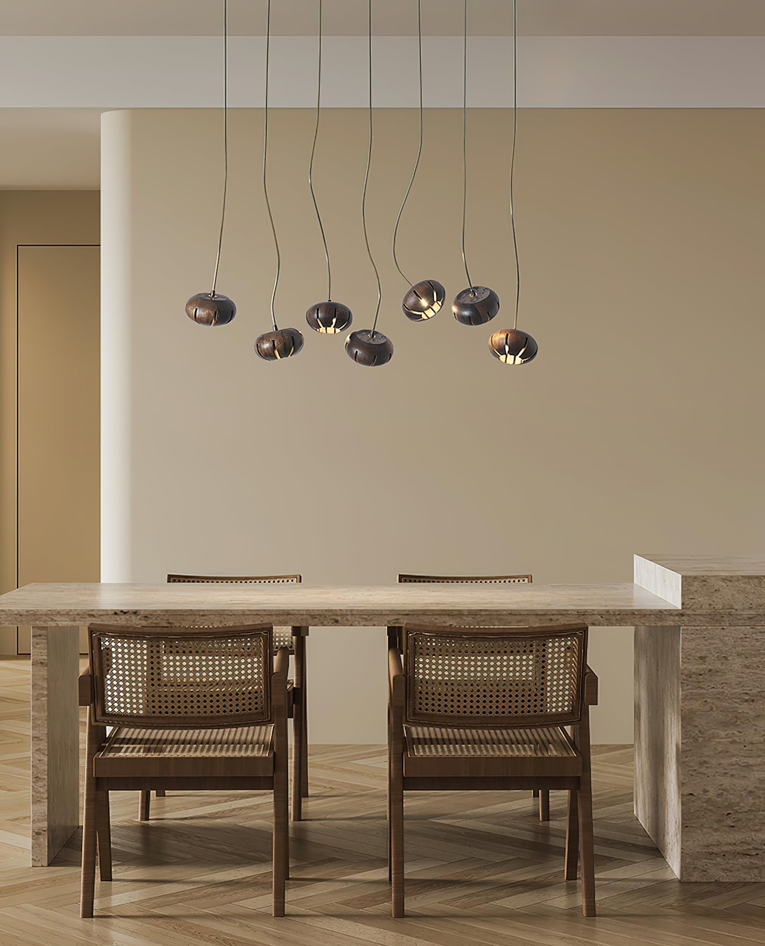 Zasorir Sculptural Marble Cluster Pendant Light - Blowlighting