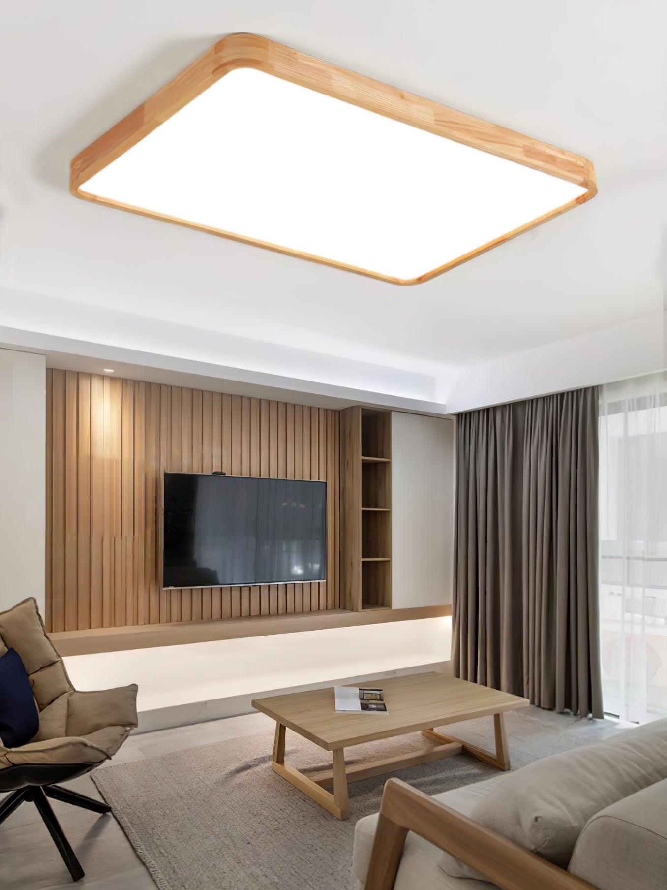 Lustra Deckenleuchte Holz Geometrisch LED-Letslighting