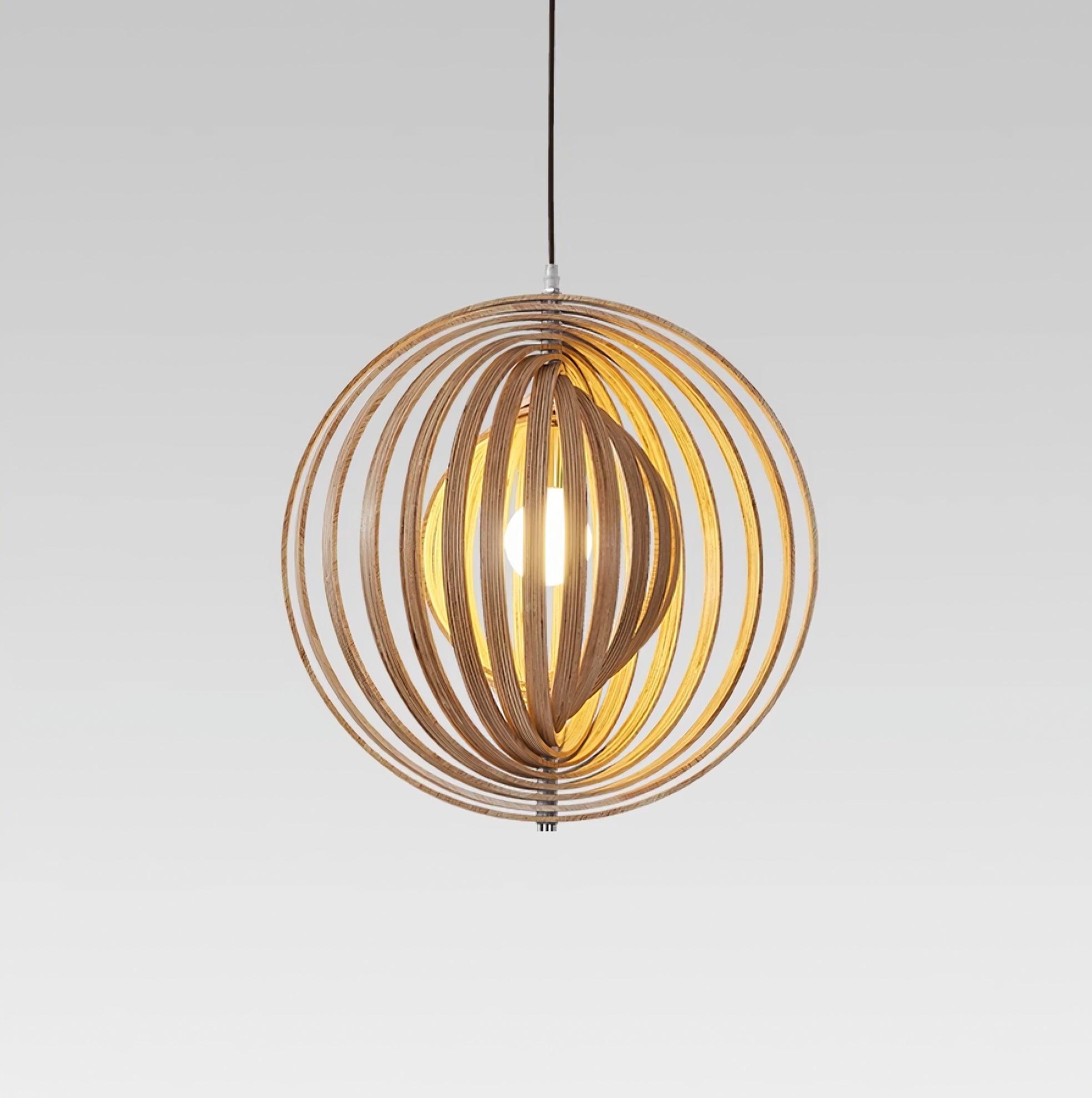 Pendelleuchte Holzringe Kugel Organisch Minimalistisch-Letslighting
