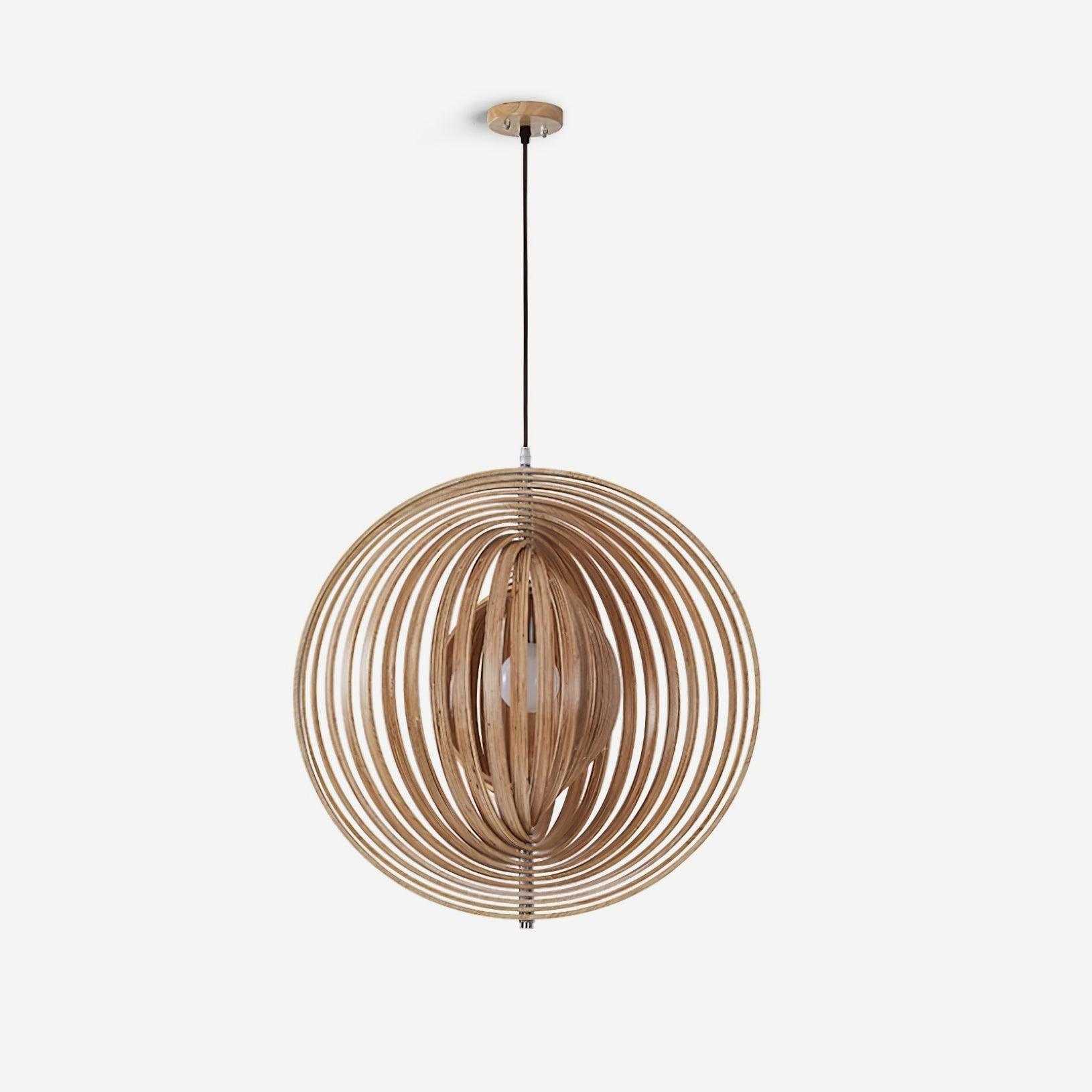 Pendelleuchte Holzringe Kugel Organisch Minimalistisch-Letslighting