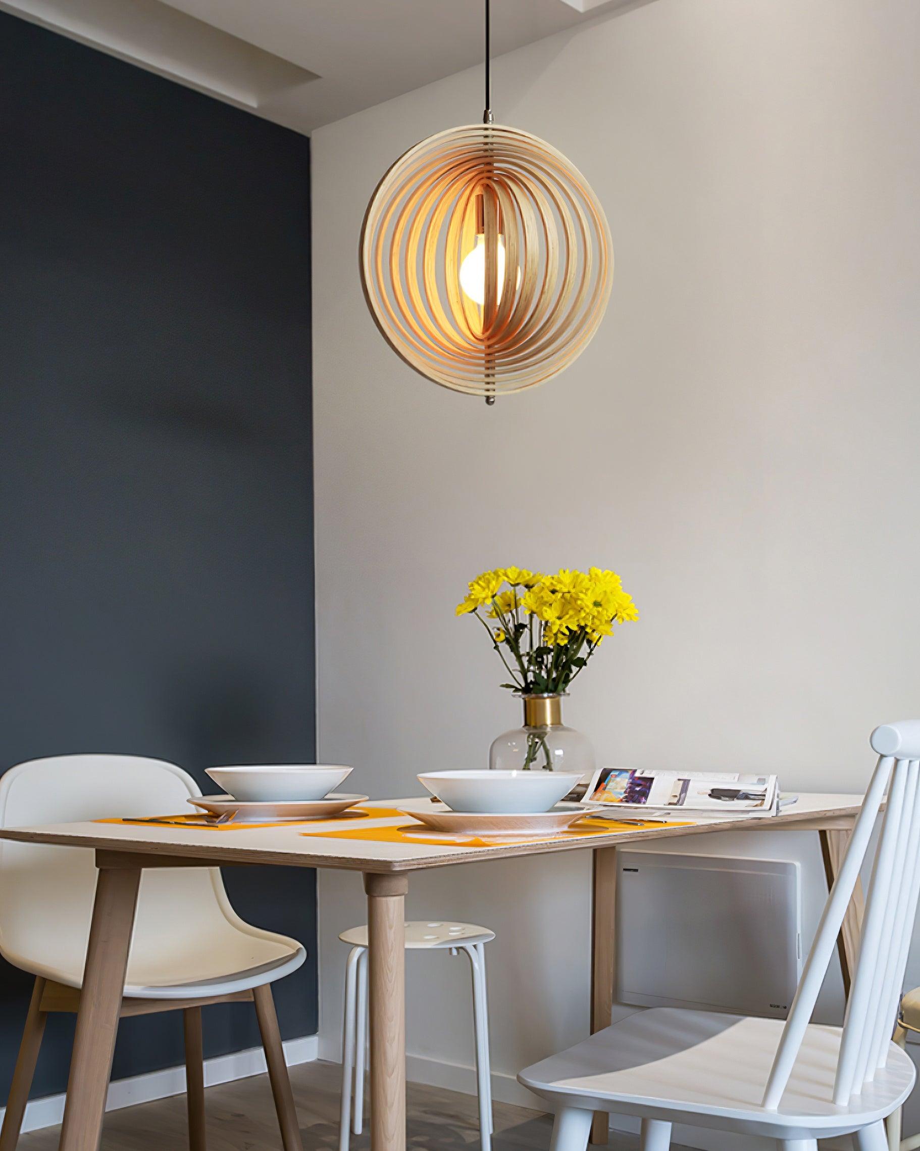 Pendelleuchte Holzringe Kugel Organisch Minimalistisch-Letslighting