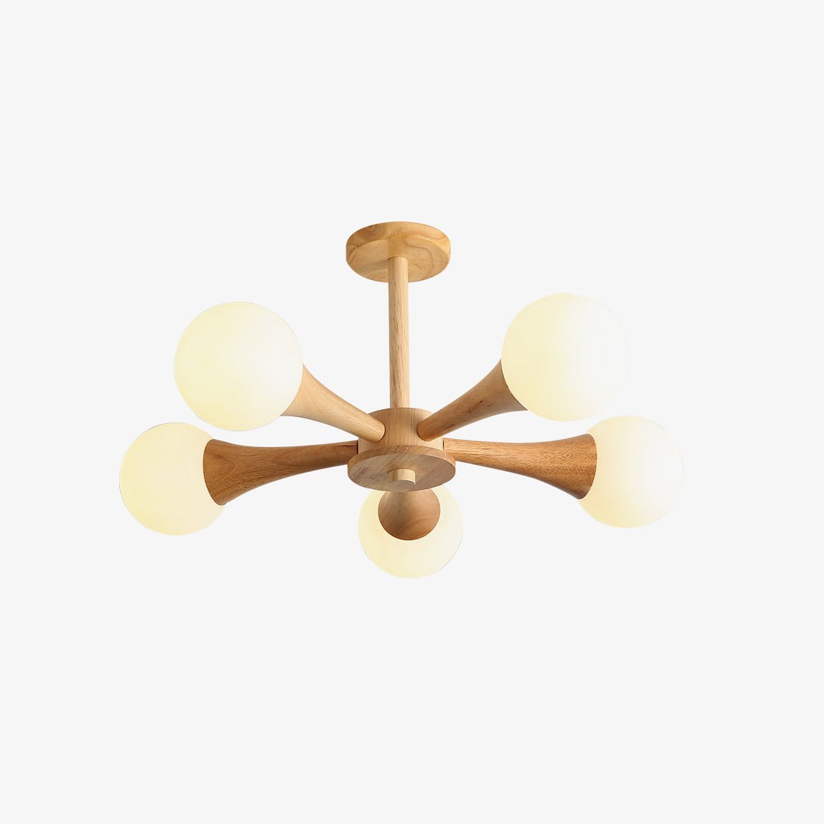 Lustra Kronleuchter Holz Globus Retro-Letslighting