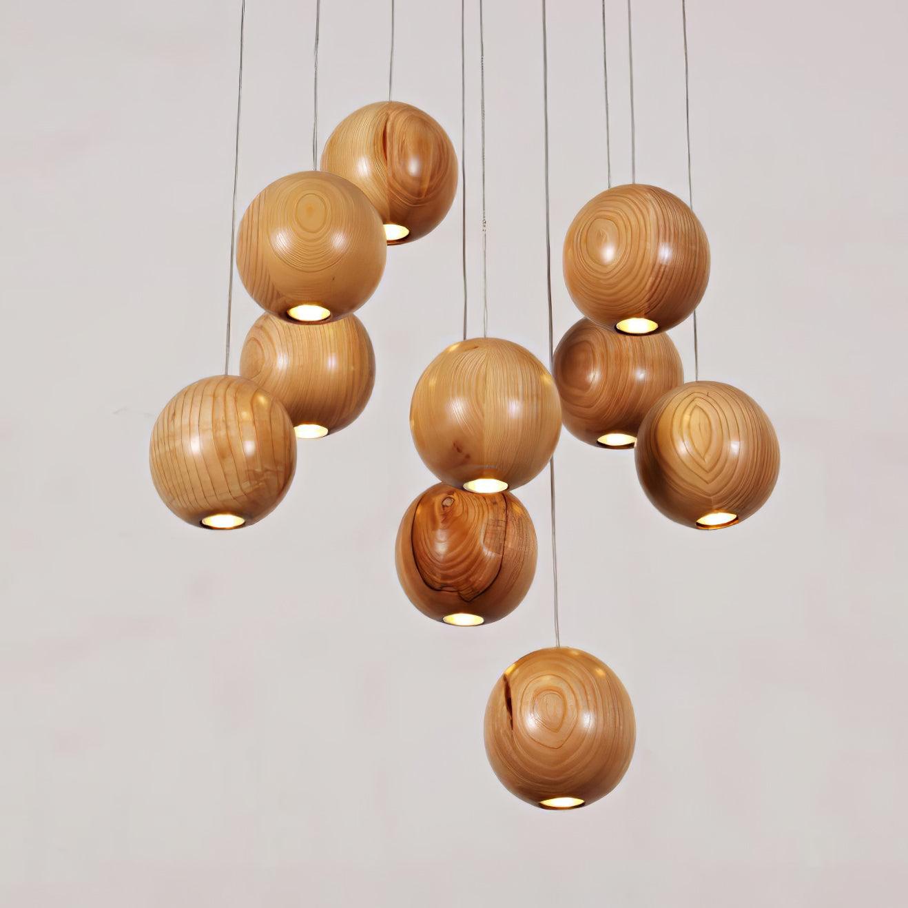 Ulvararis Nordische Kugel Holz Pendelleuchte-Letslighting