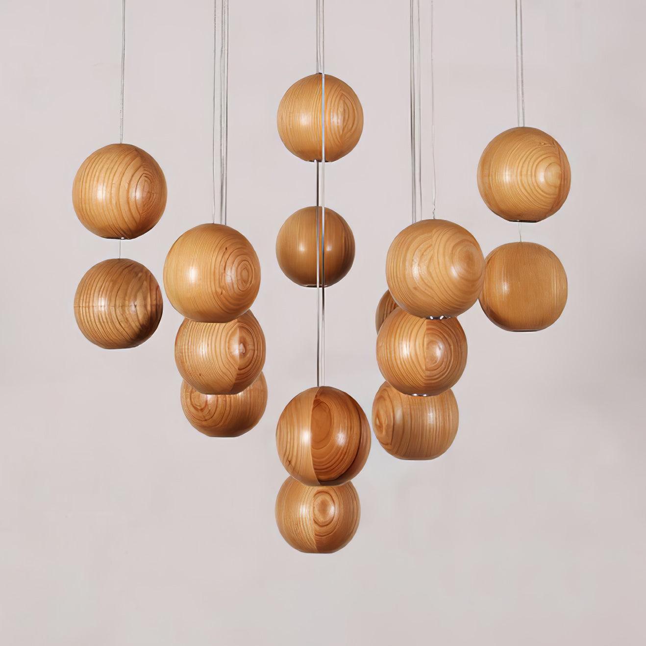 Ulvararis Nordische Kugel Holz Pendelleuchte-Letslighting