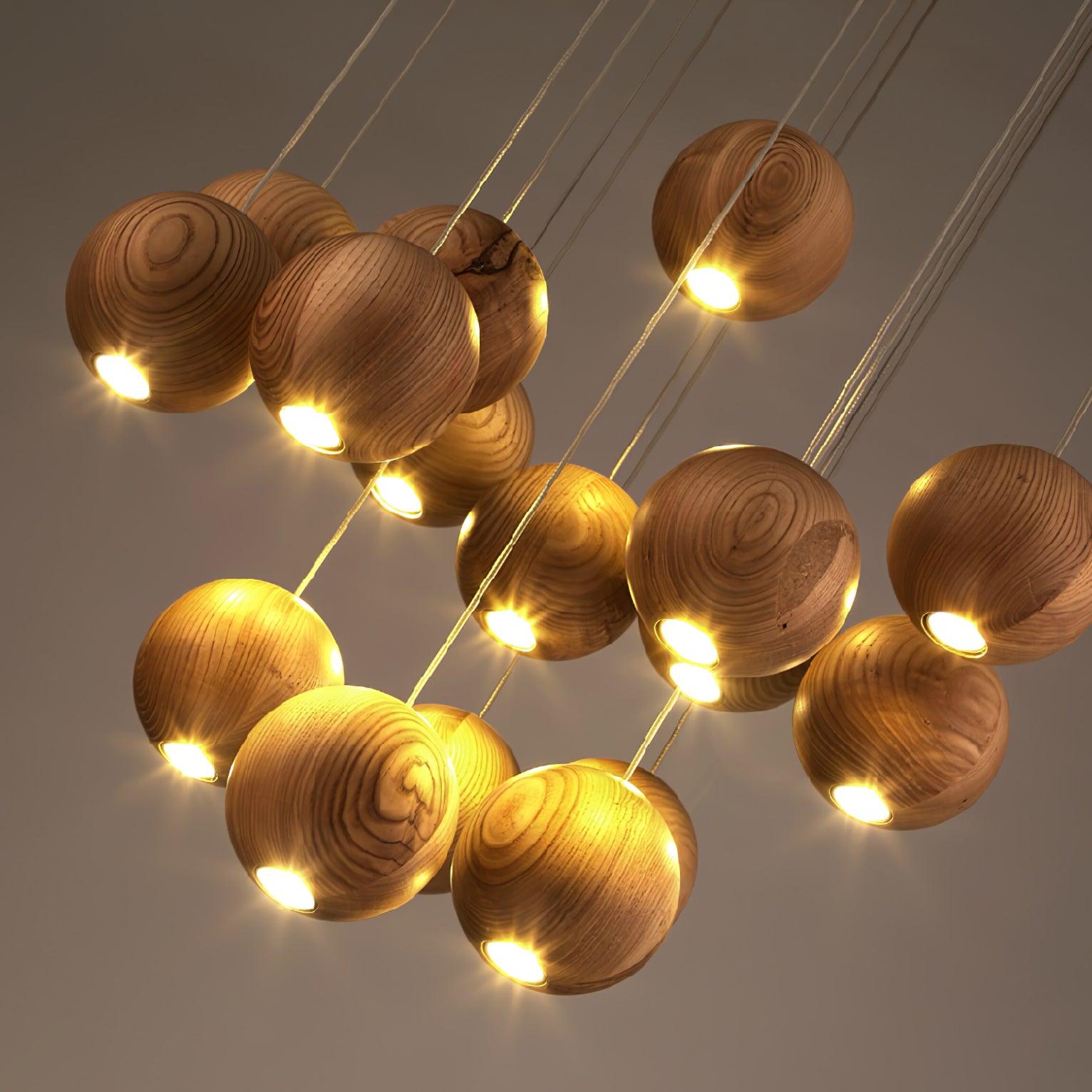 Ulvararis Nordische Kugel Holz Pendelleuchte-Letslighting