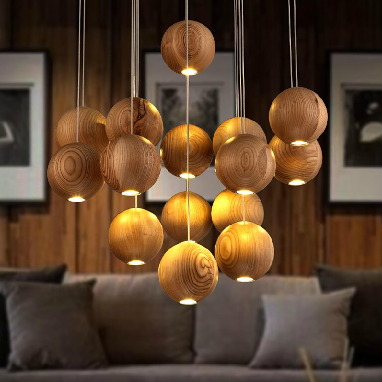 Ulvararis Nordische Kugel Holz Pendelleuchte-Letslighting