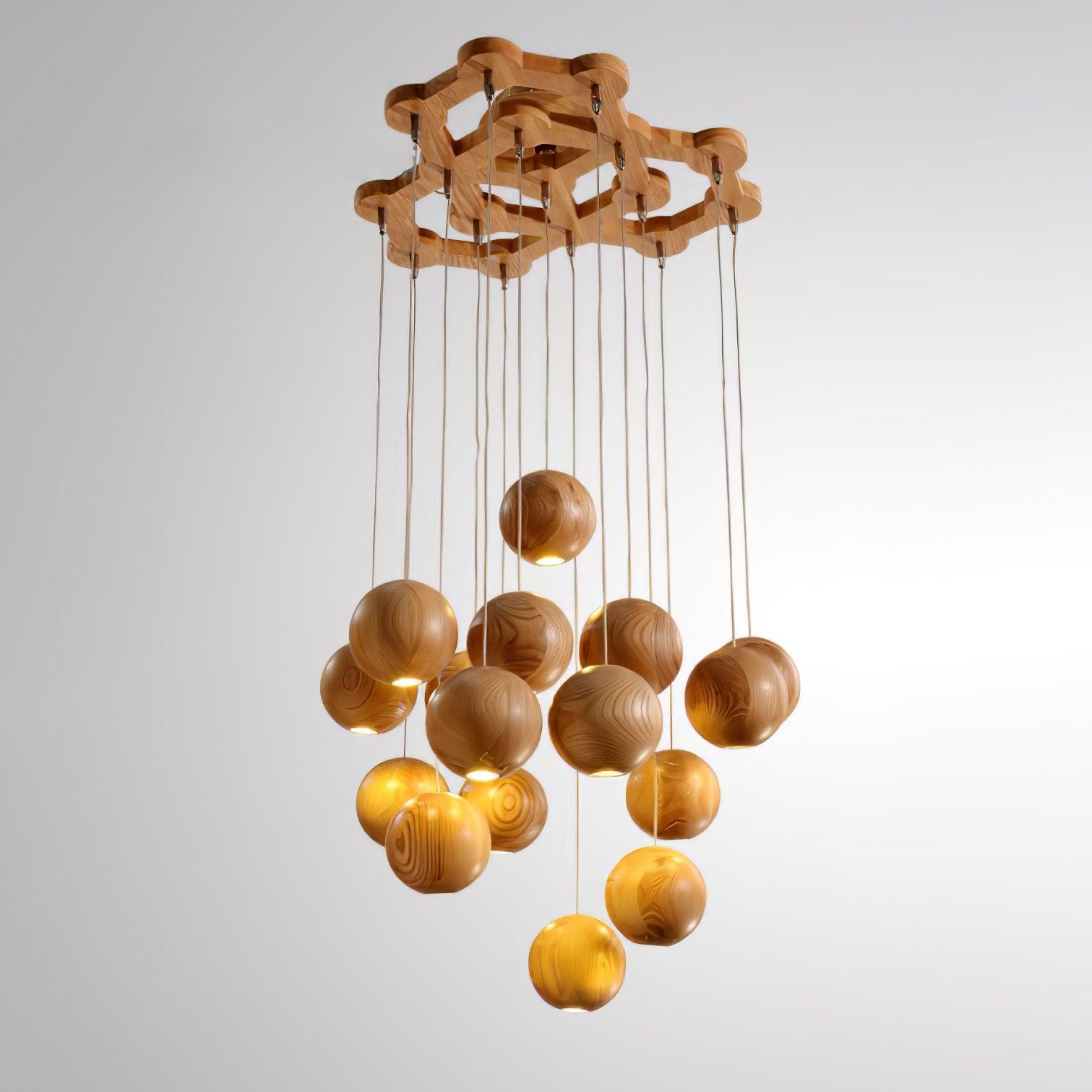 Ulvararis Nordische Kugel Holz Pendelleuchte-Letslighting