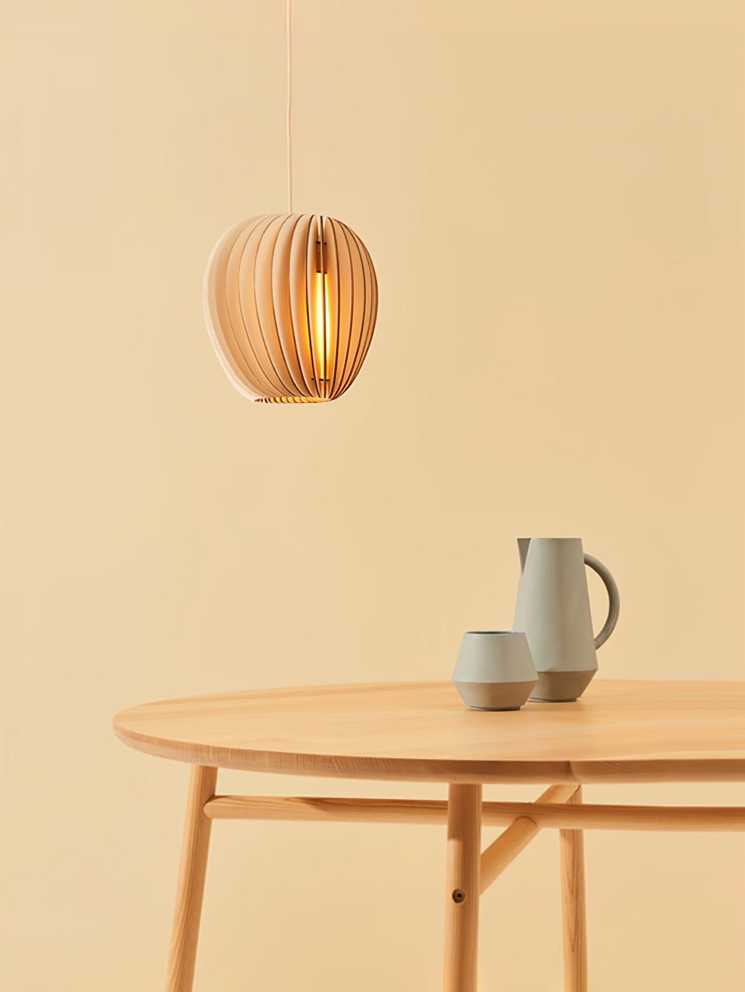Vovene Elegance Einzigartige Kugel Holz Pendelleuchte-Letslighting