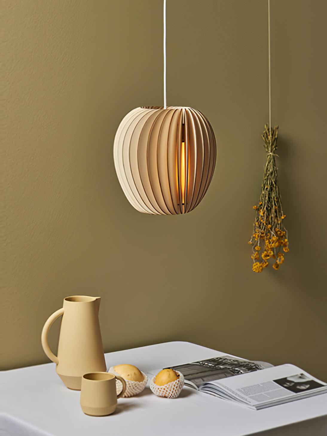 Vovene Elegance Einzigartige Kugel Holz Pendelleuchte-Letslighting