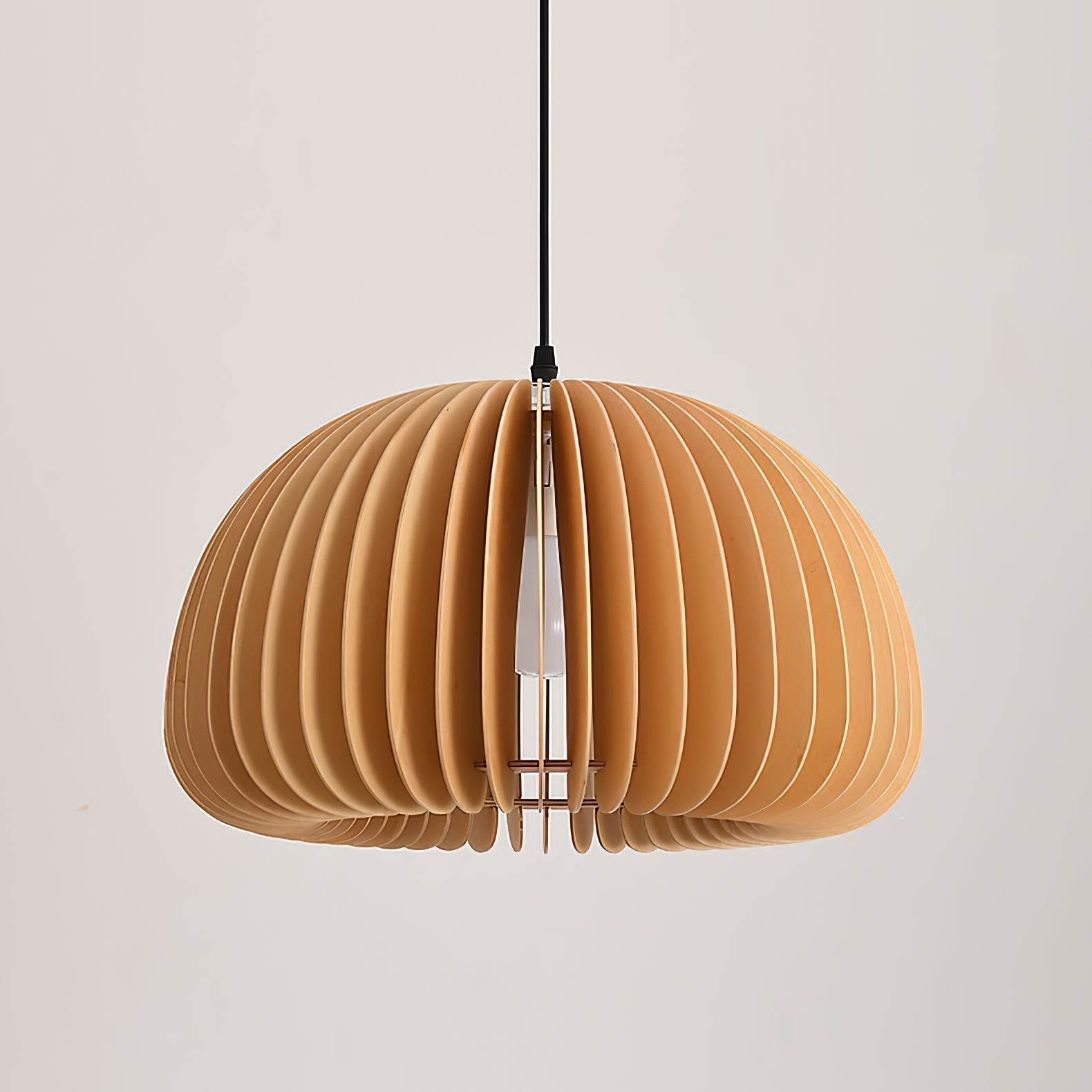 Solara Pendelleuchte Holz Kürbis Kuppel Nordisch-Letslighting