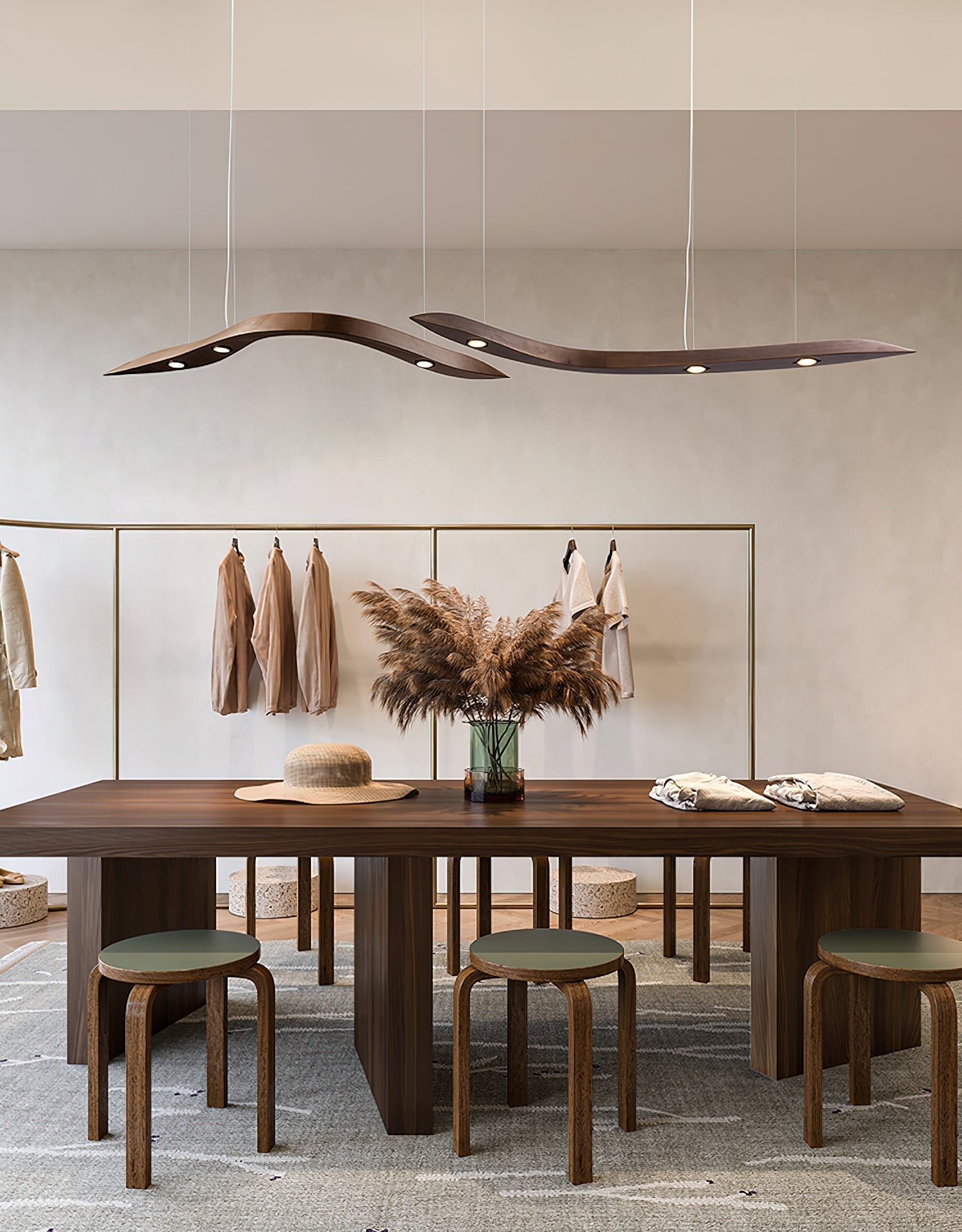 Flow Minimalistische Holz Pendelleuchte-Letslighting