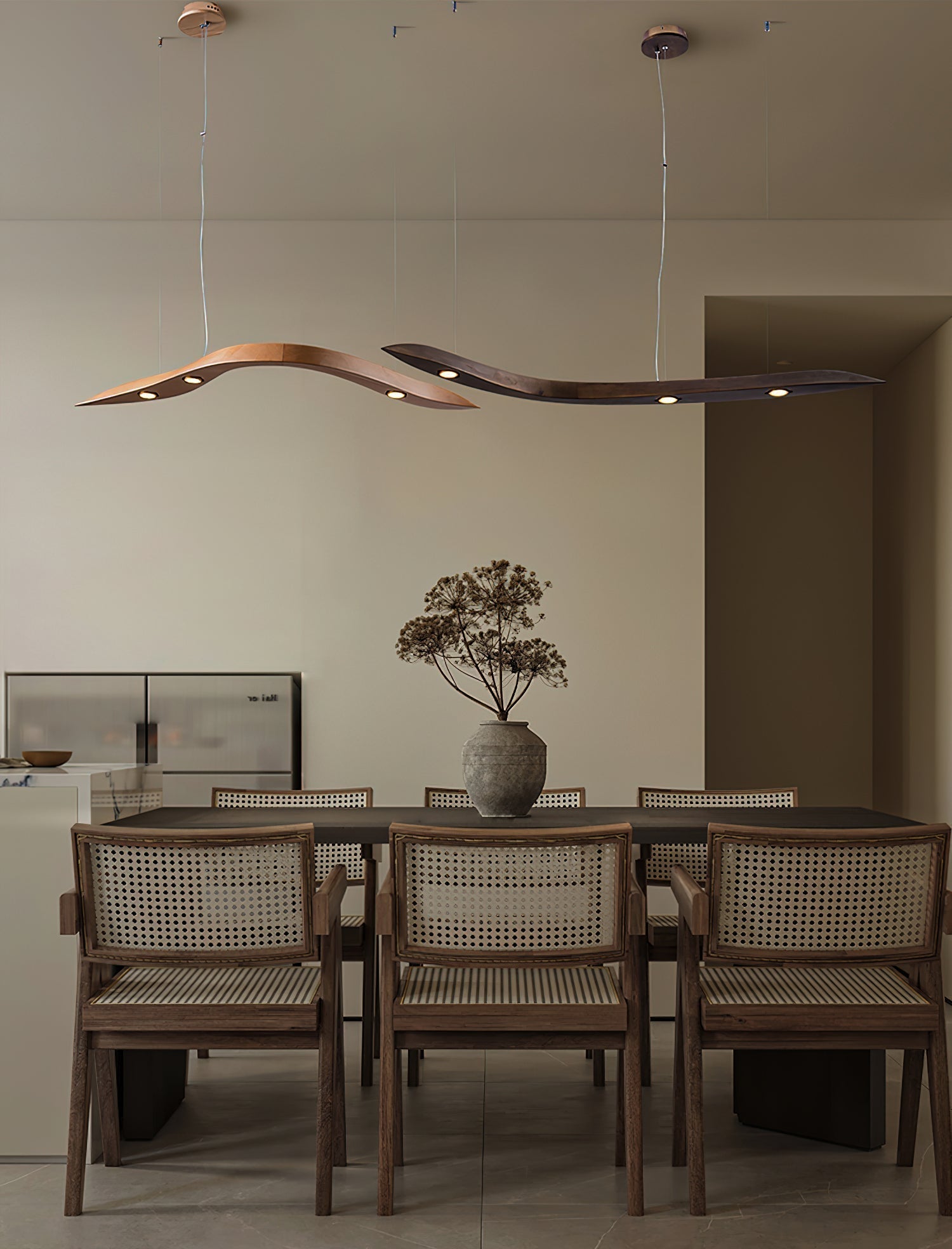 Flow Minimalistische Holz Pendelleuchte-Letslighting