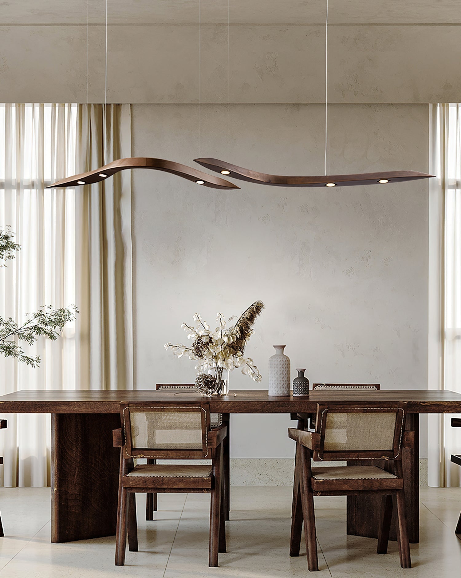 Flow Minimalistische Holz Pendelleuchte-Letslighting