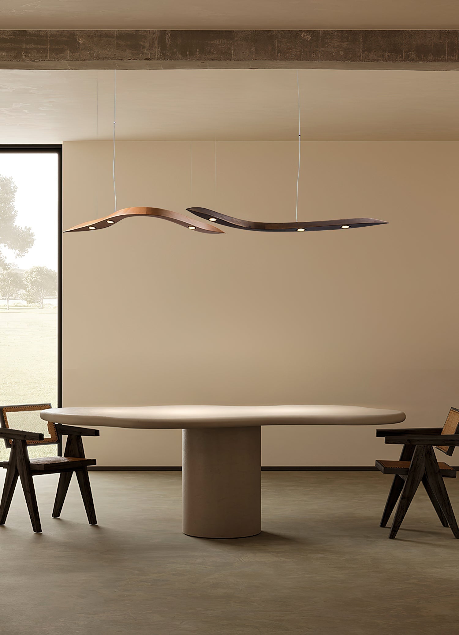 Flow Minimalistische Holz Pendelleuchte-Letslighting