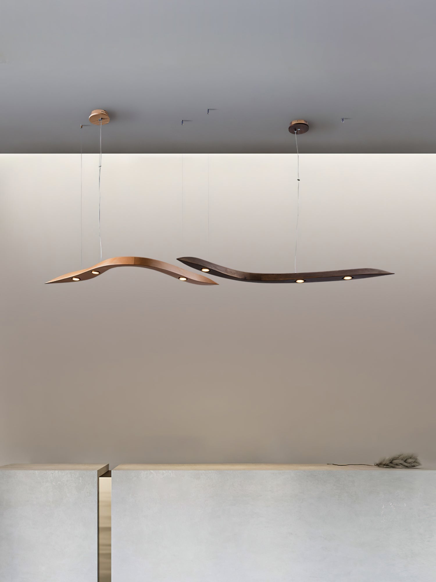 Flow Minimalistische Holz Pendelleuchte-Letslighting