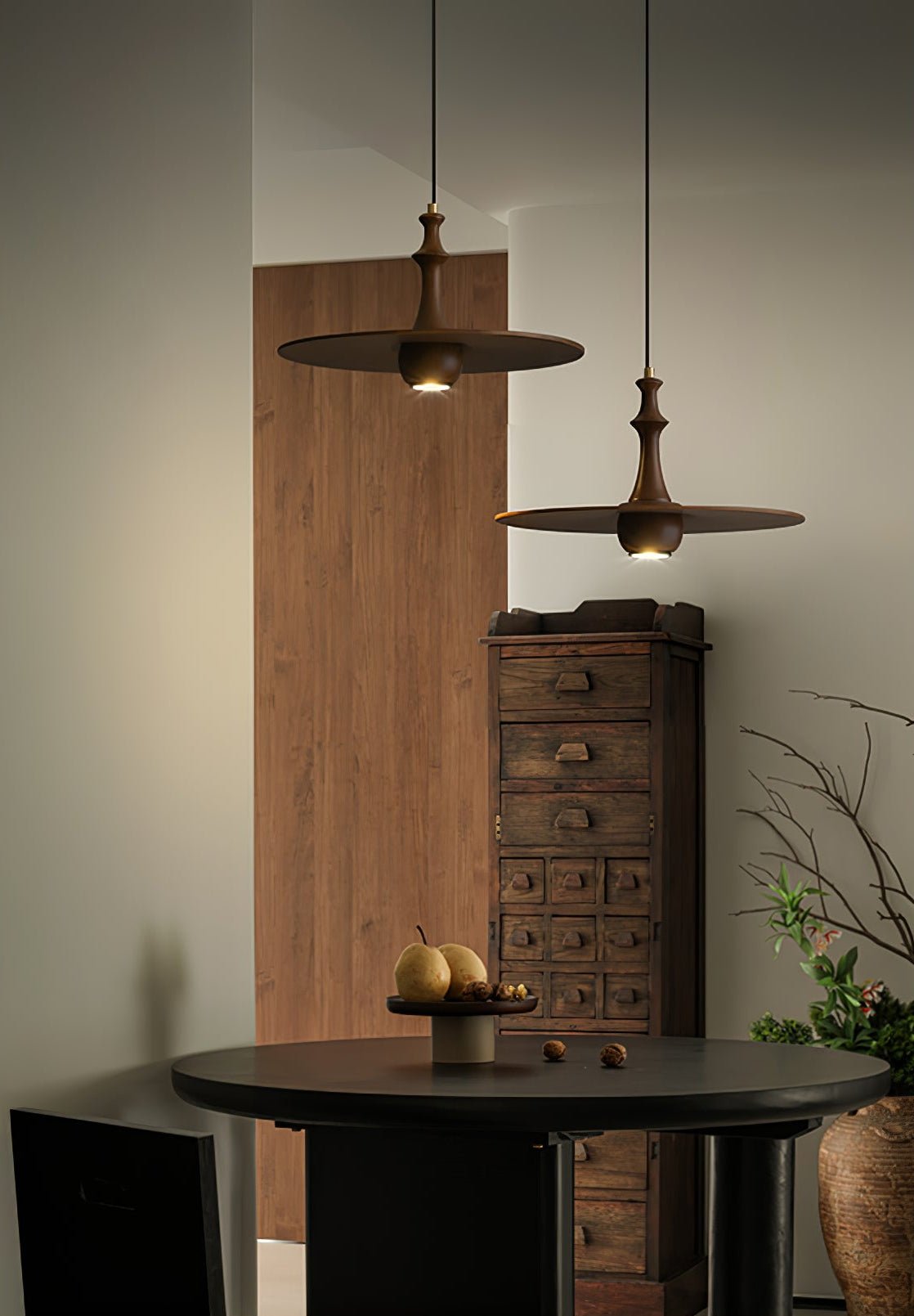Spindle Pendelleuchte Spin aus Holz-Letslighting
