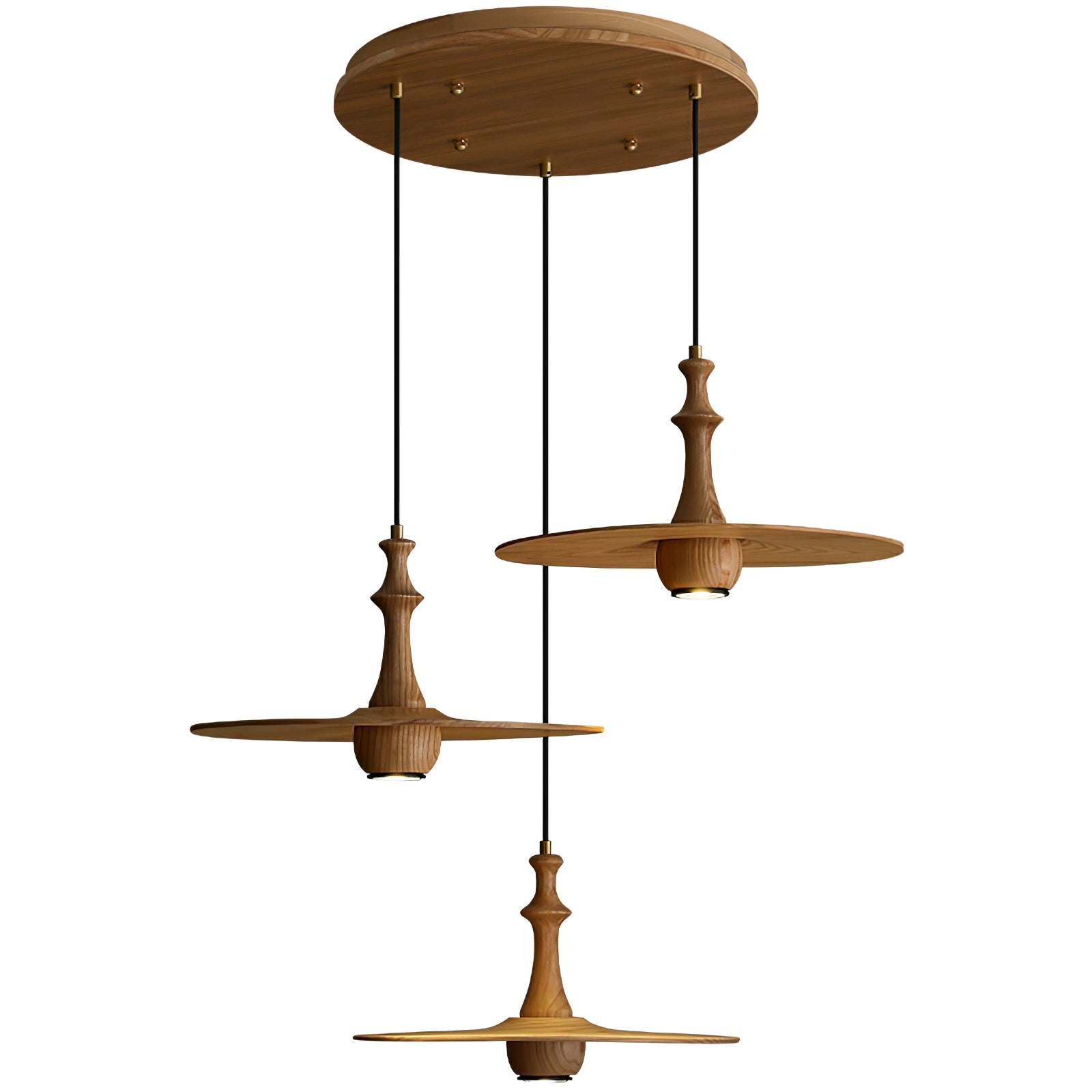 Spindle Pendelleuchte Spin aus Holz-Letslighting