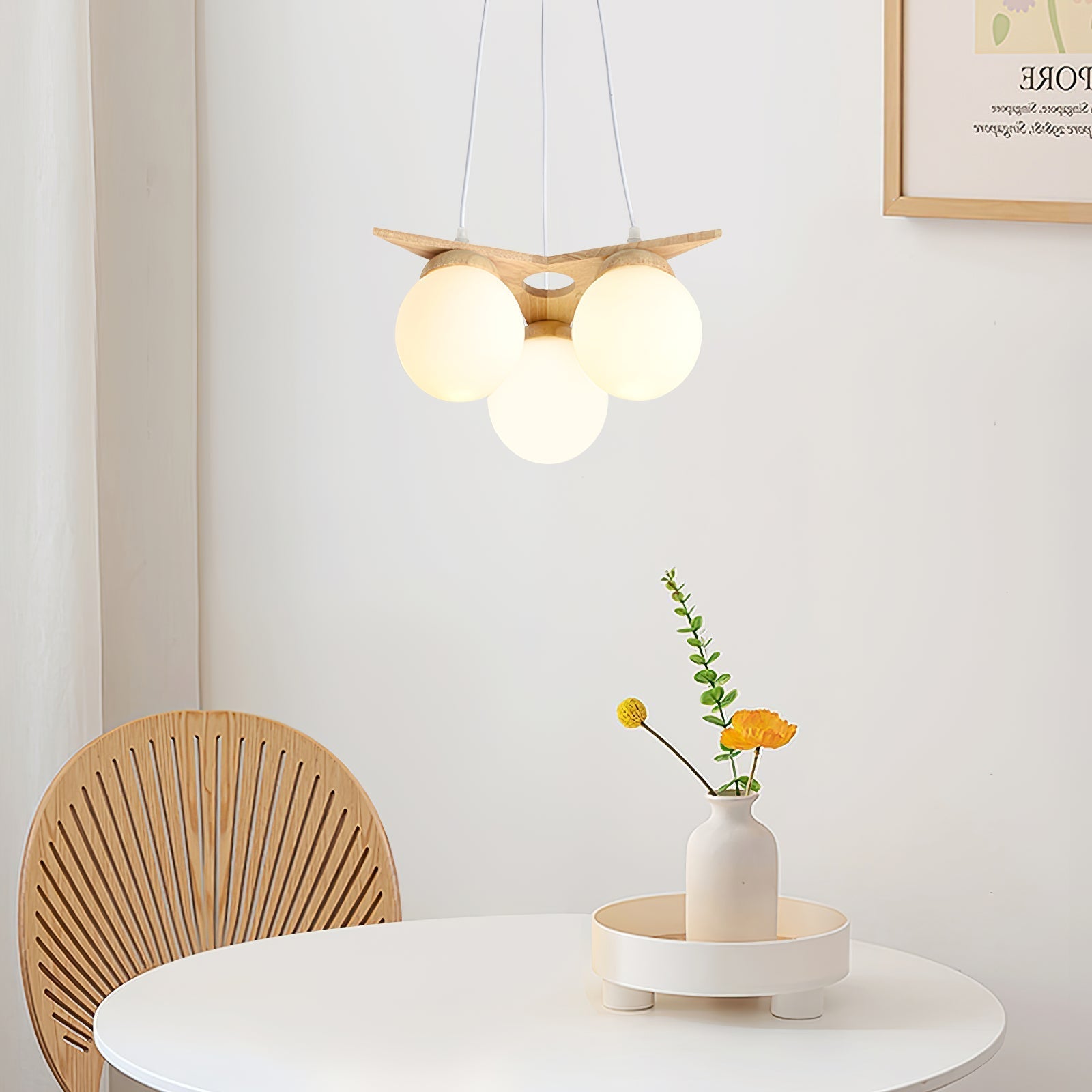 Zothaus Stern-Glas-Holz-Kronleuchter-Letslighting