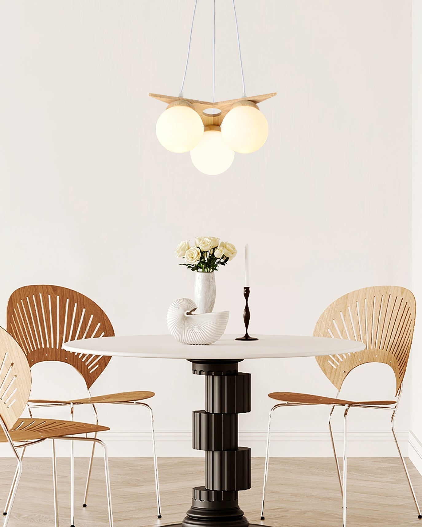 Zothaus Stern-Glas-Holz-Kronleuchter-Letslighting