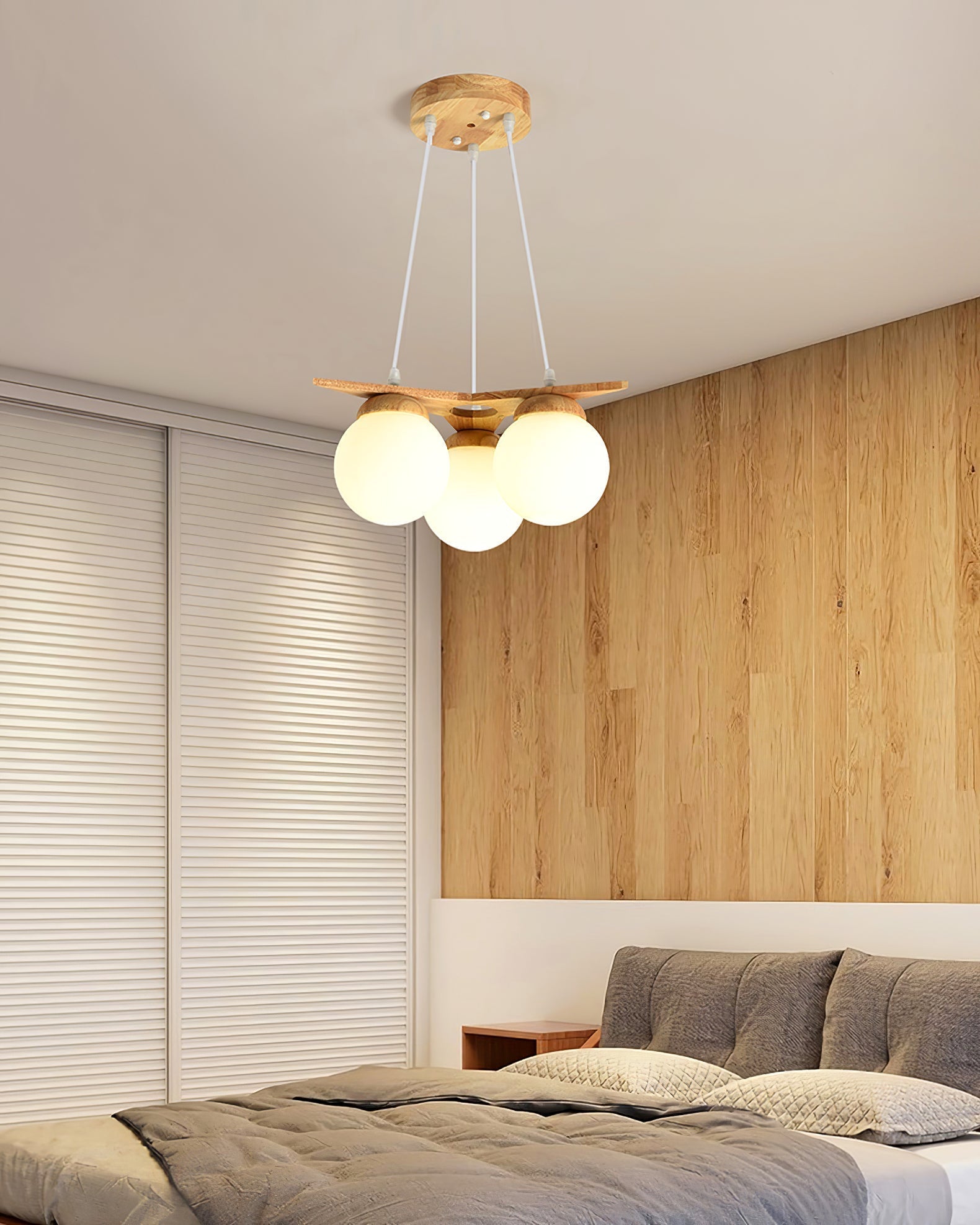 Zothaus Stern-Glas-Holz-Kronleuchter-Letslighting