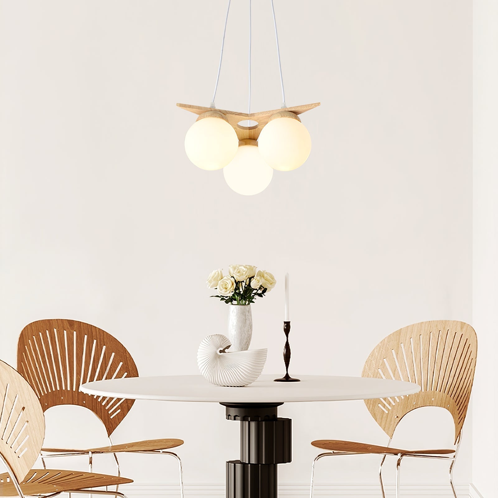Zothaus Stern-Glas-Holz-Kronleuchter-Letslighting
