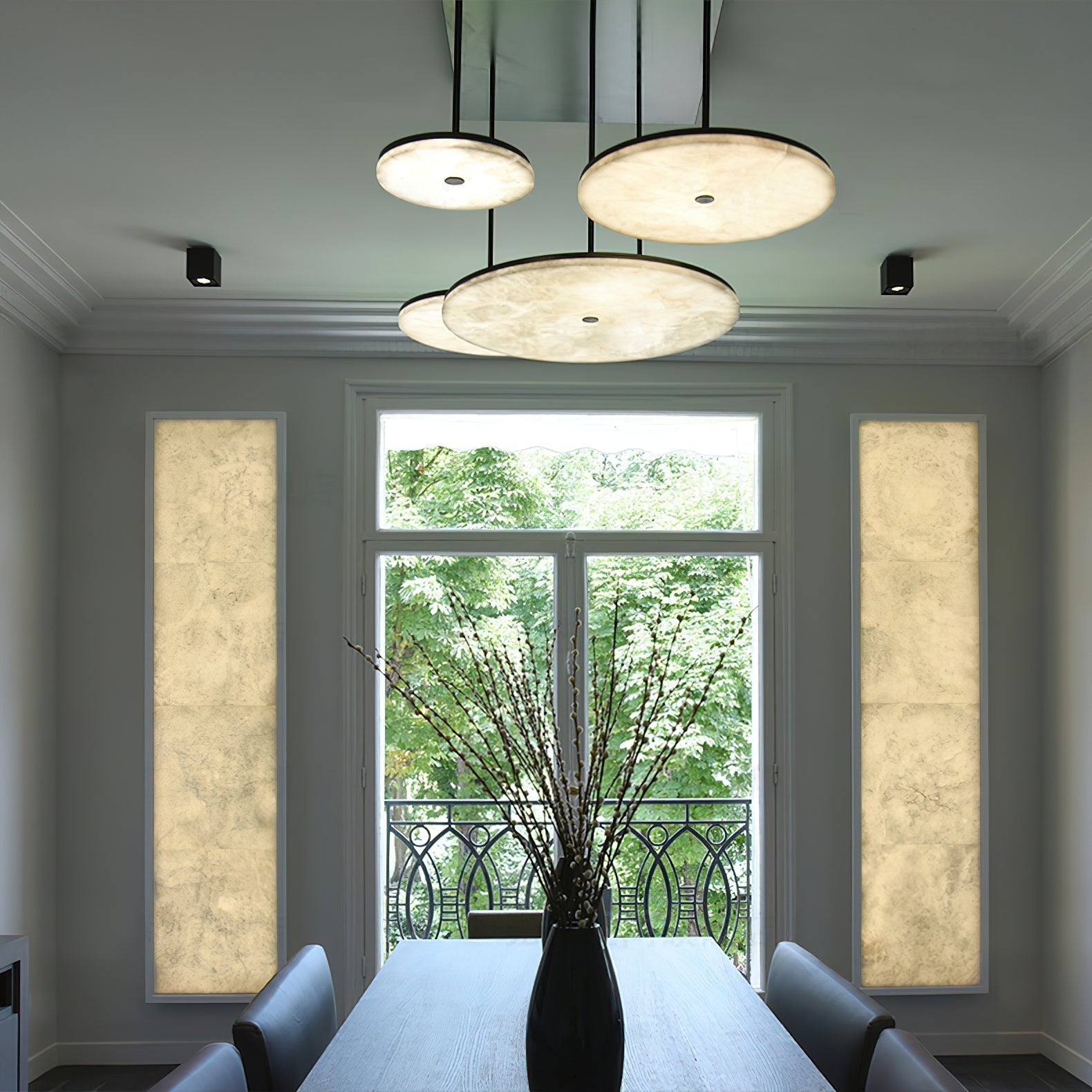 Utalion Modern Minimalist Metal Alabaster Pendant Light - Letslighting