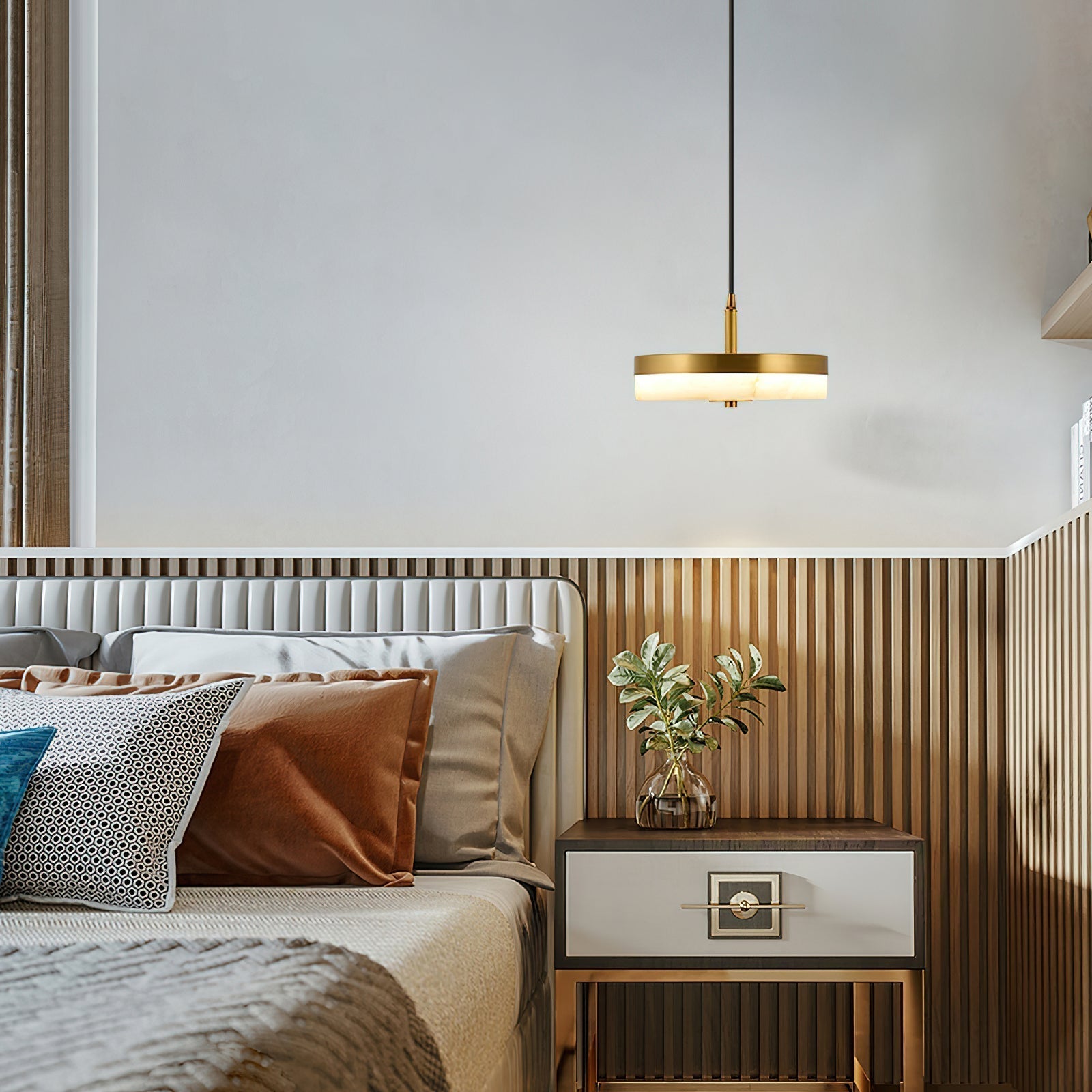 Utalion Modern Minimalist Metal Alabaster Pendant Light - Letslighting