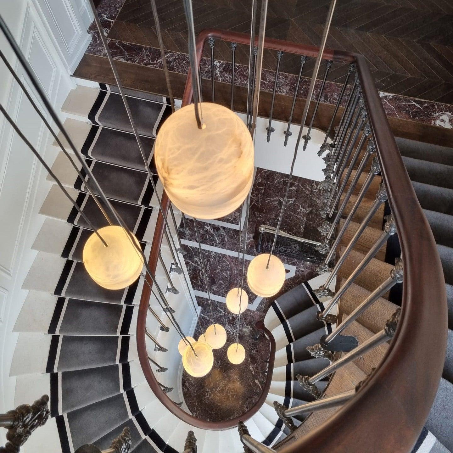 Strata Alabaster Pendant Light Capsule-shaped - Neutralighting