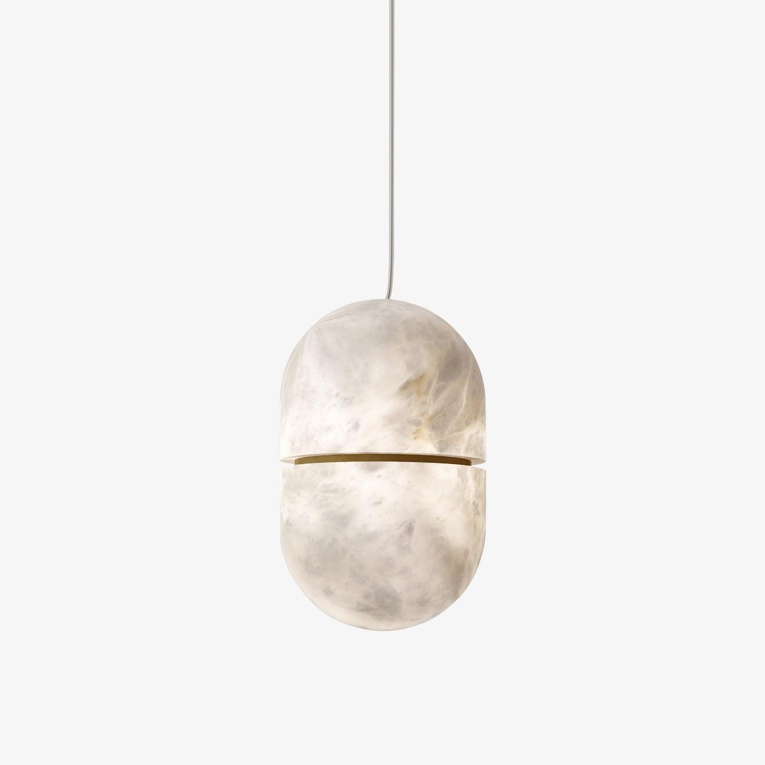 Strata Alabaster Pendant Light Capsule-shaped - Neutralighting