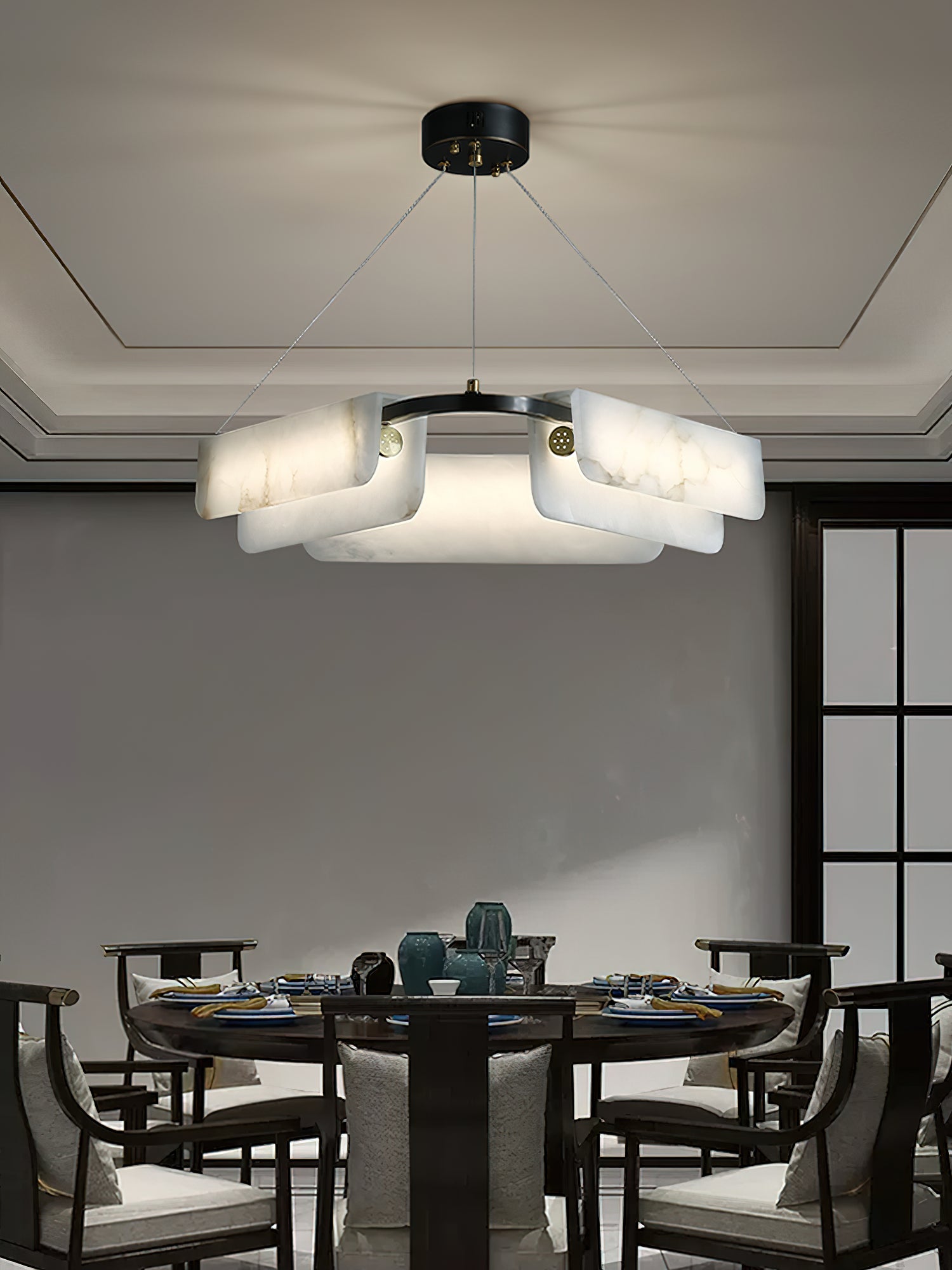 Syphaen Postmodern Luxury Metal Alabaster Chandelier - Letslighting